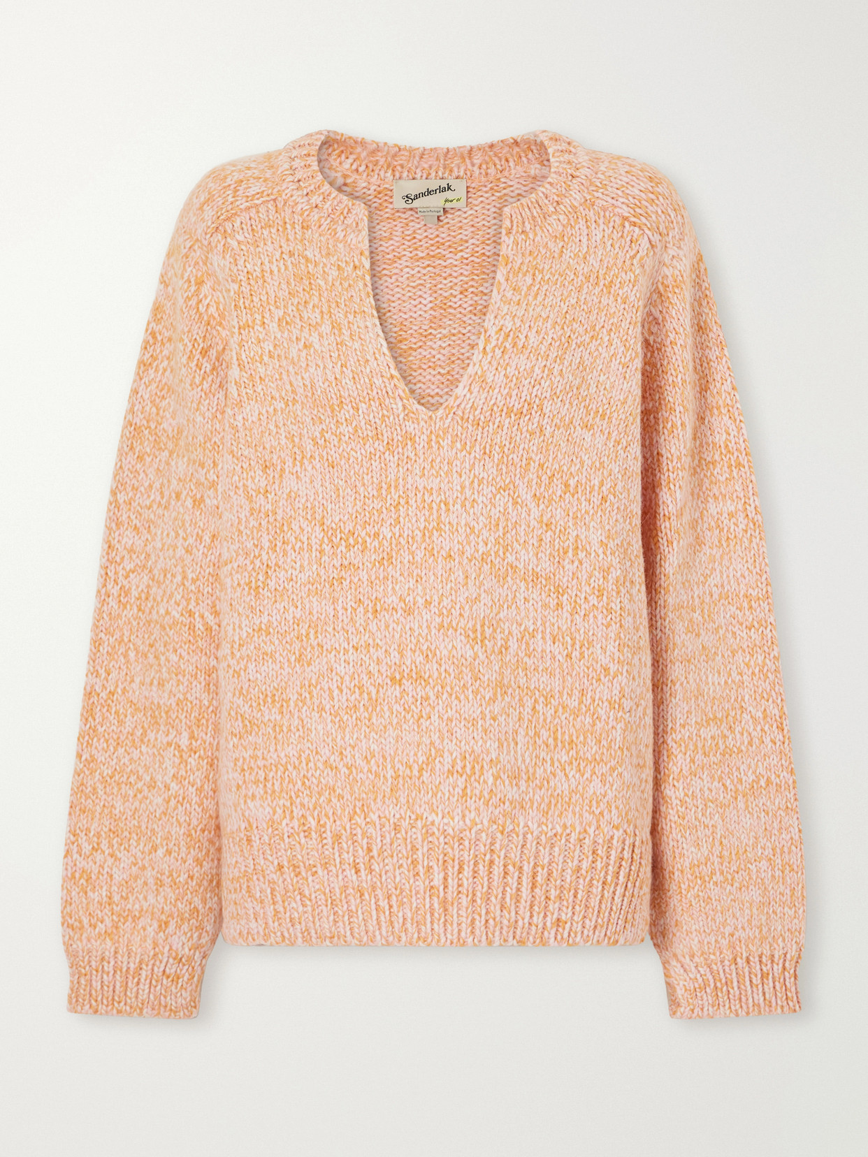 Sanderlak Melange Alpaca And Wool-blend Sweater In Orange