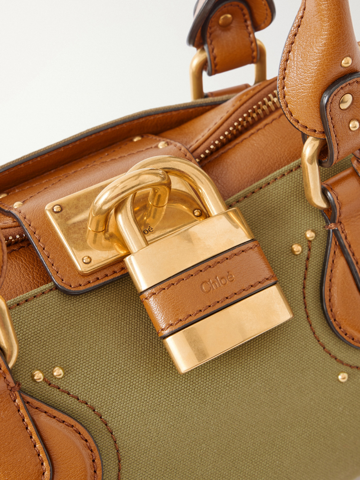 Chloé - Paddington Leather-Trimmed Canvas Shoulder Bag