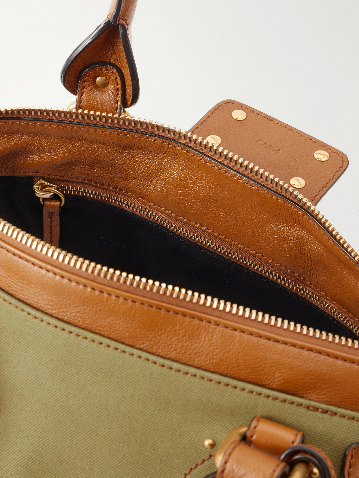 Chloé - Paddington Leather-Trimmed Canvas Shoulder Bag