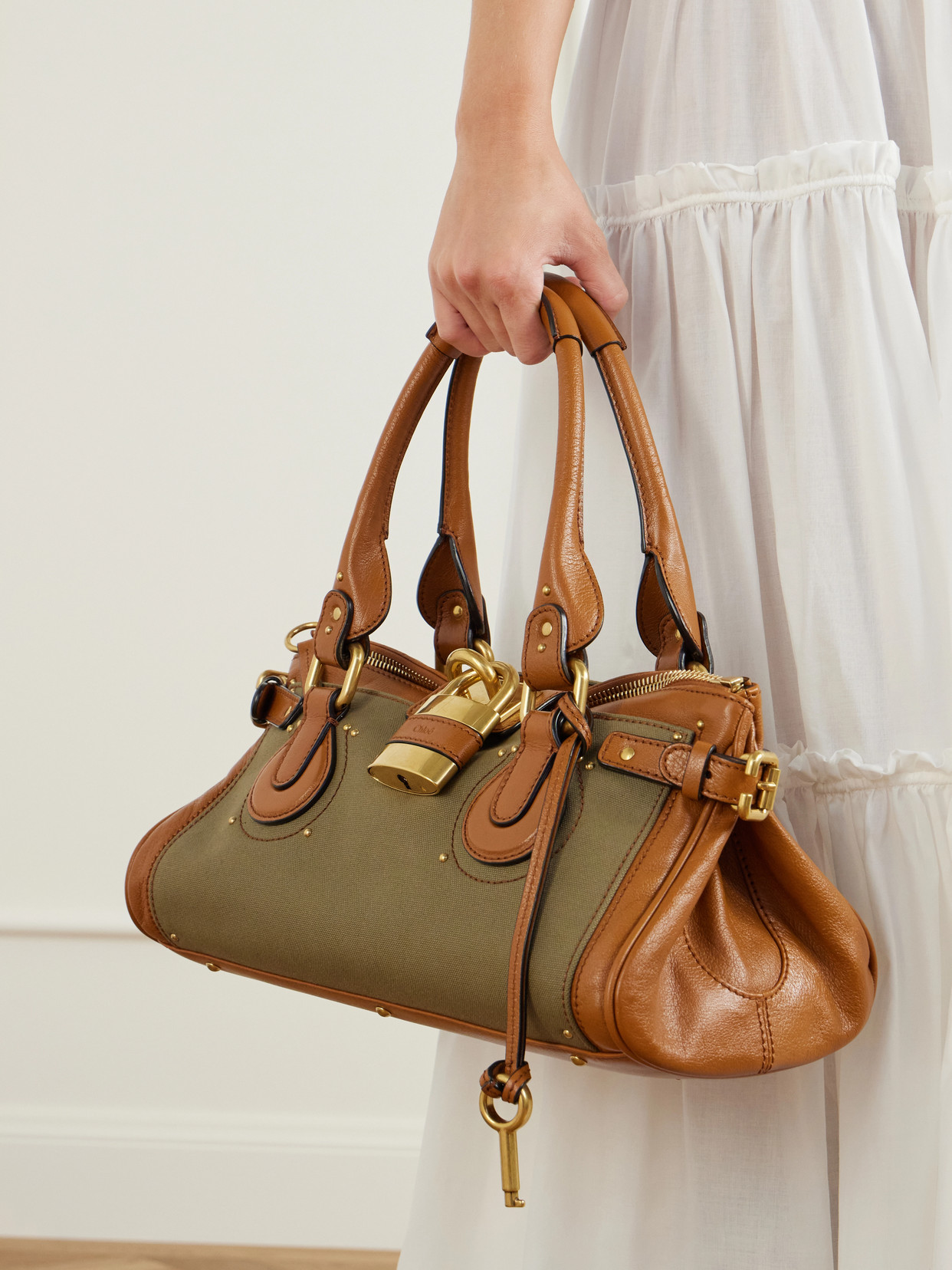 Chloé - Paddington Leather-Trimmed Canvas Shoulder Bag