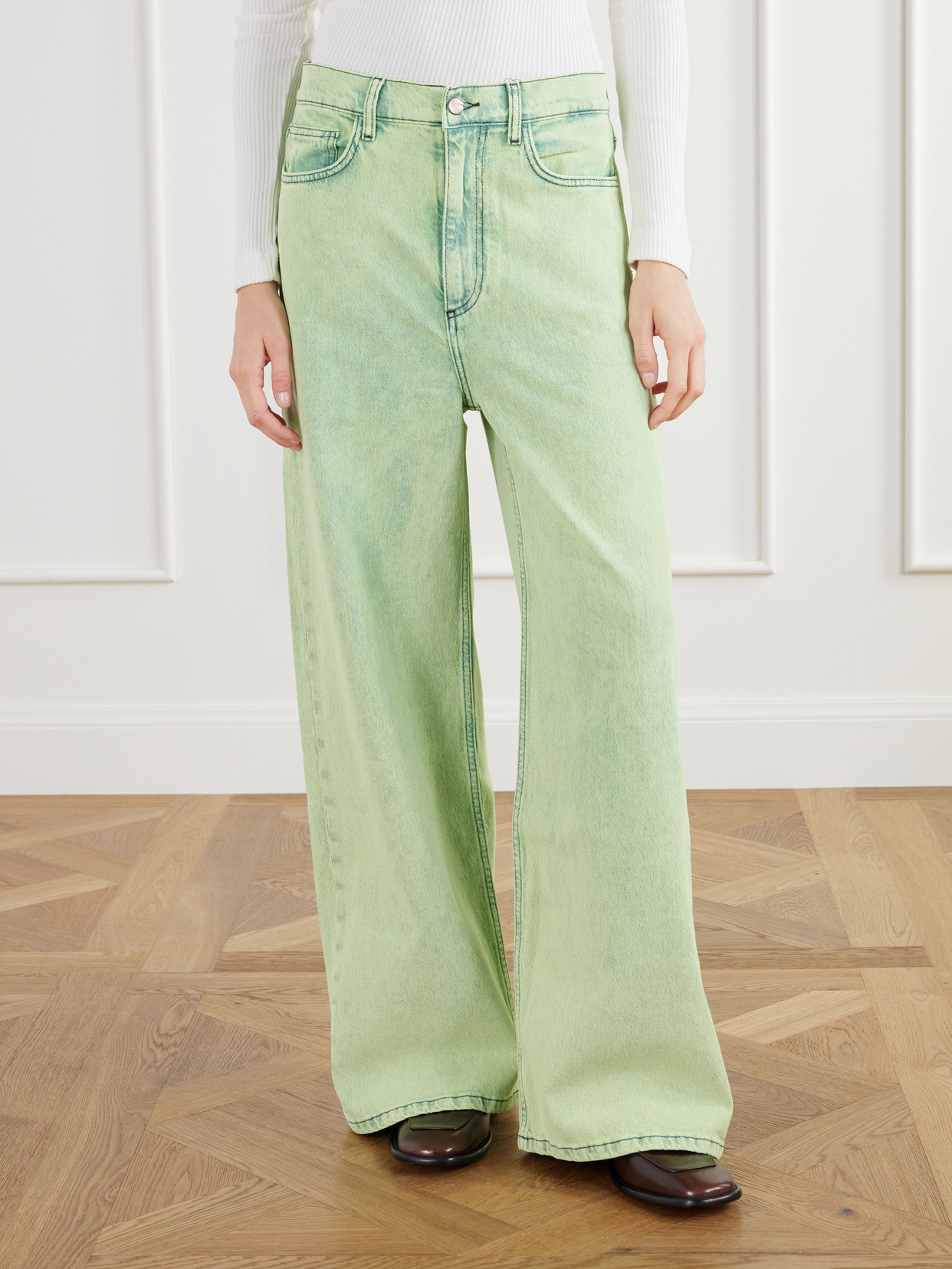 Mid-Rise Wide- Leg