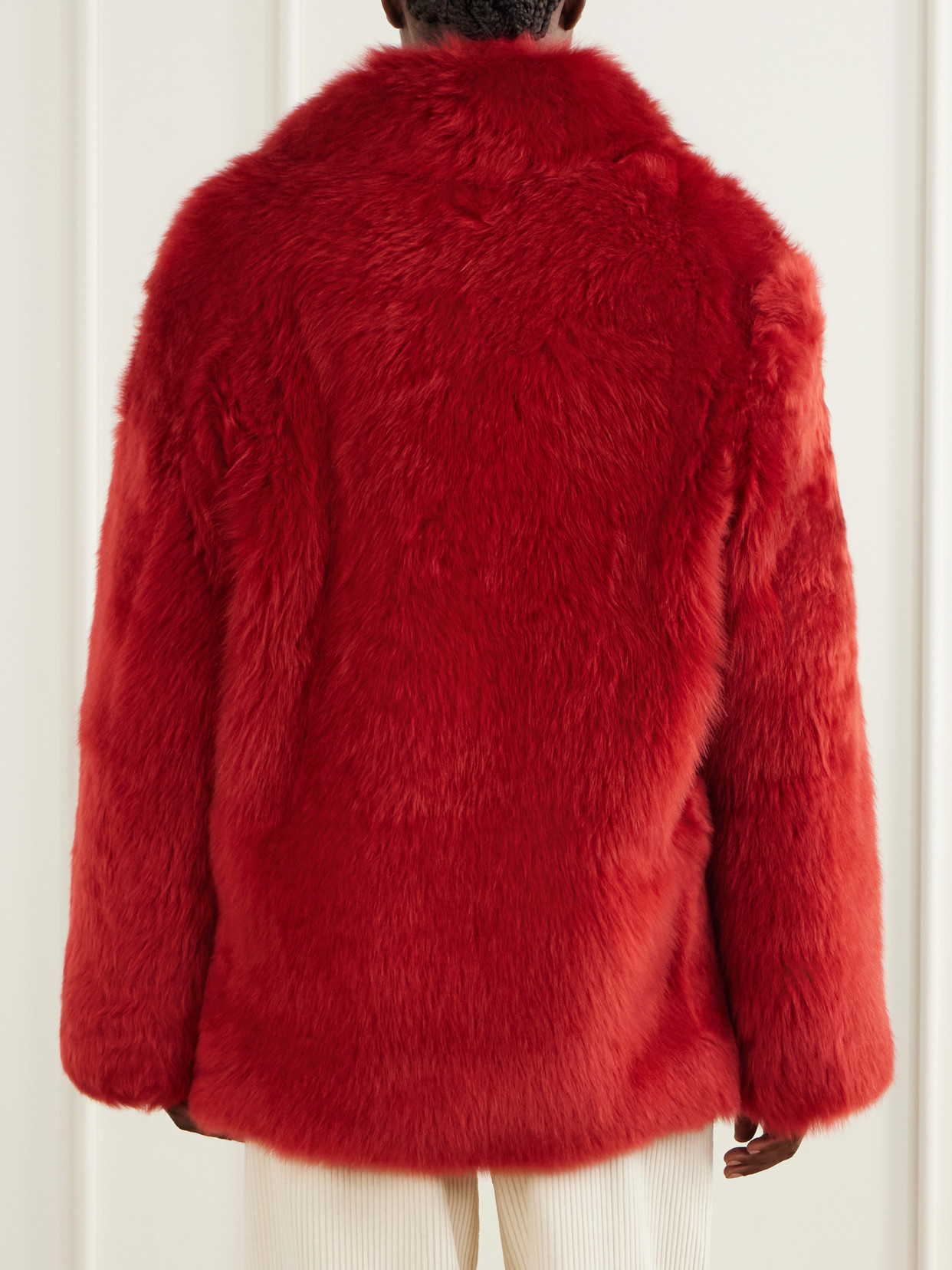 Sanderlak Shearling Coat In Red