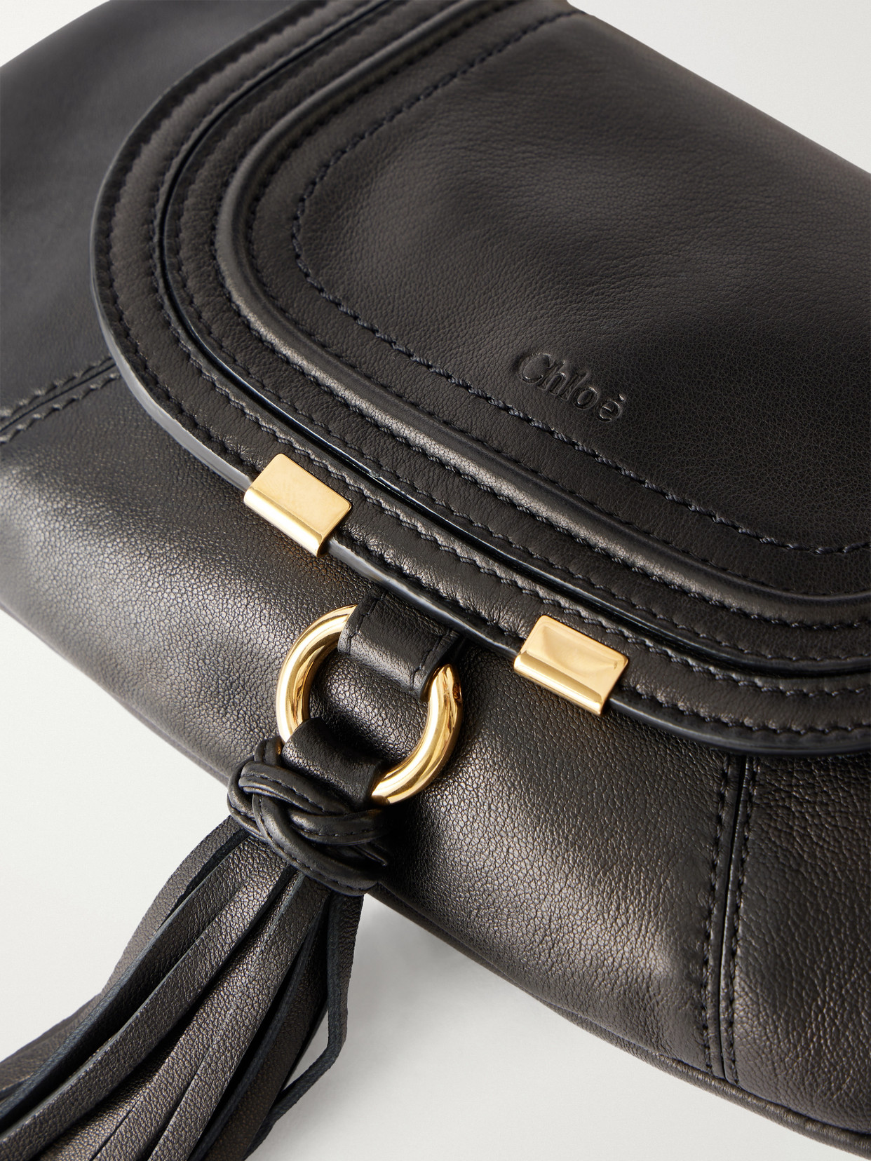 Chloé - Marcie Foulard Fringe-Trimmed Shoulder Bag