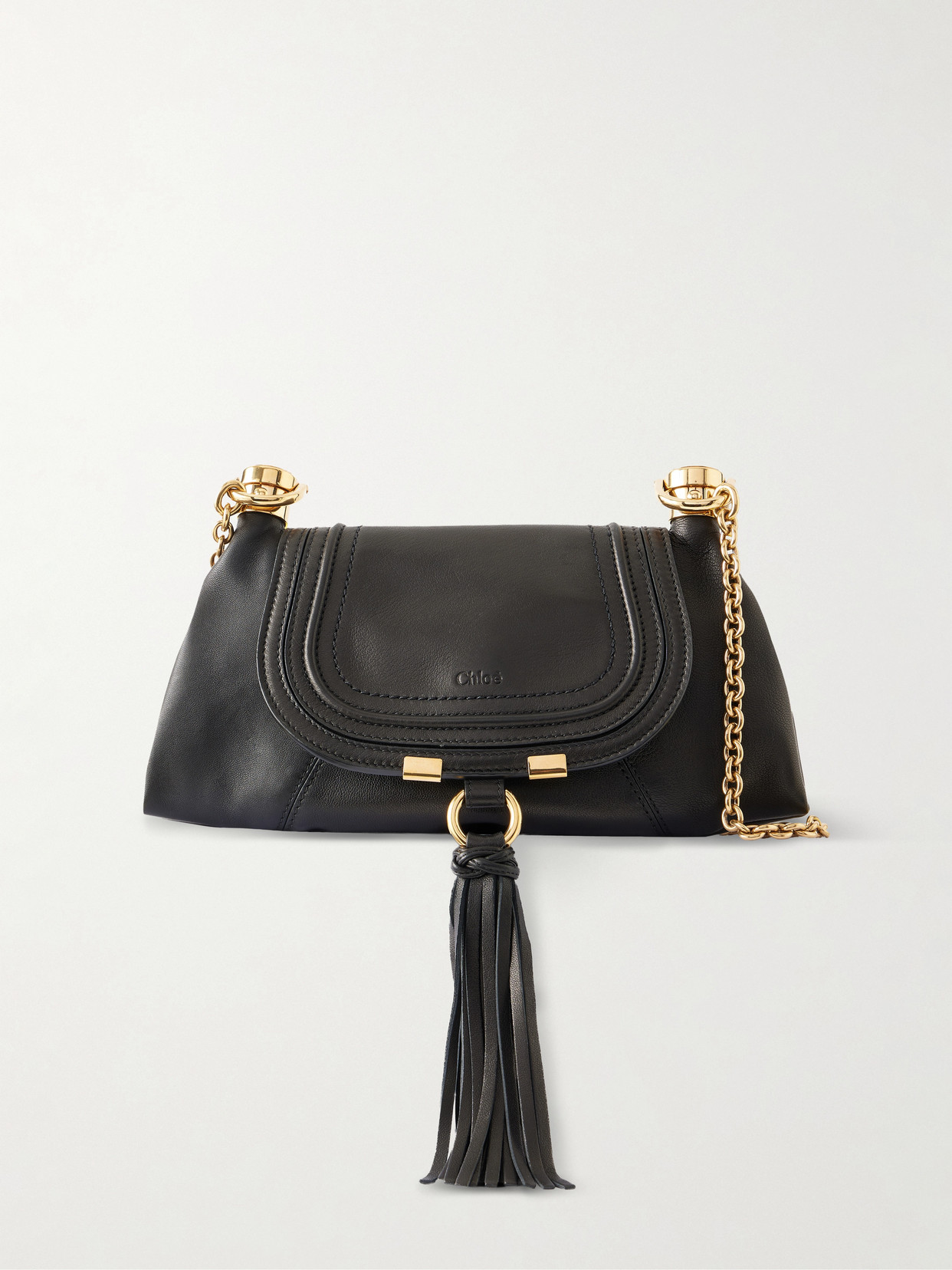 Chloé - Marcie Foulard Fringe-Trimmed Shoulder Bag