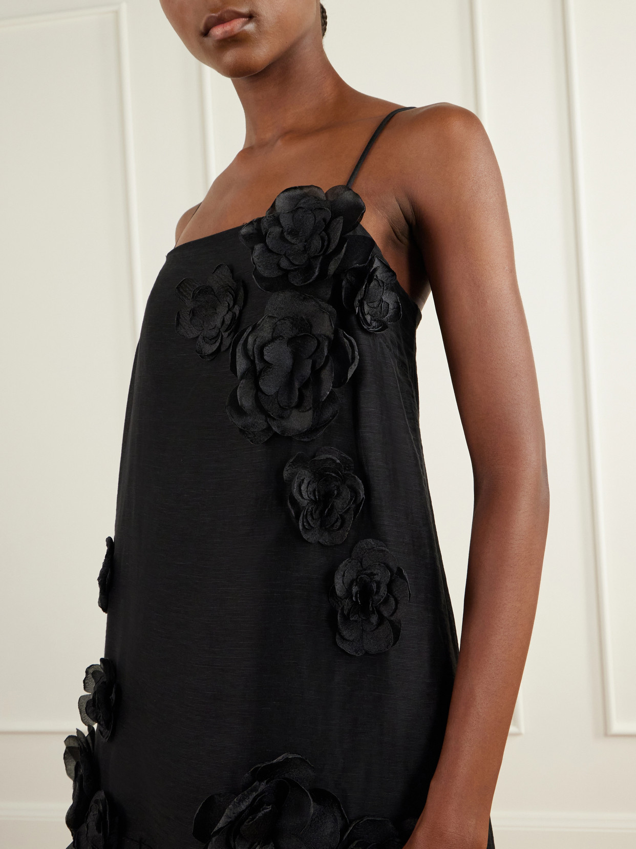 Cloudscape Flower-Appliqué Lyocell And Linen-Blend Tank Top