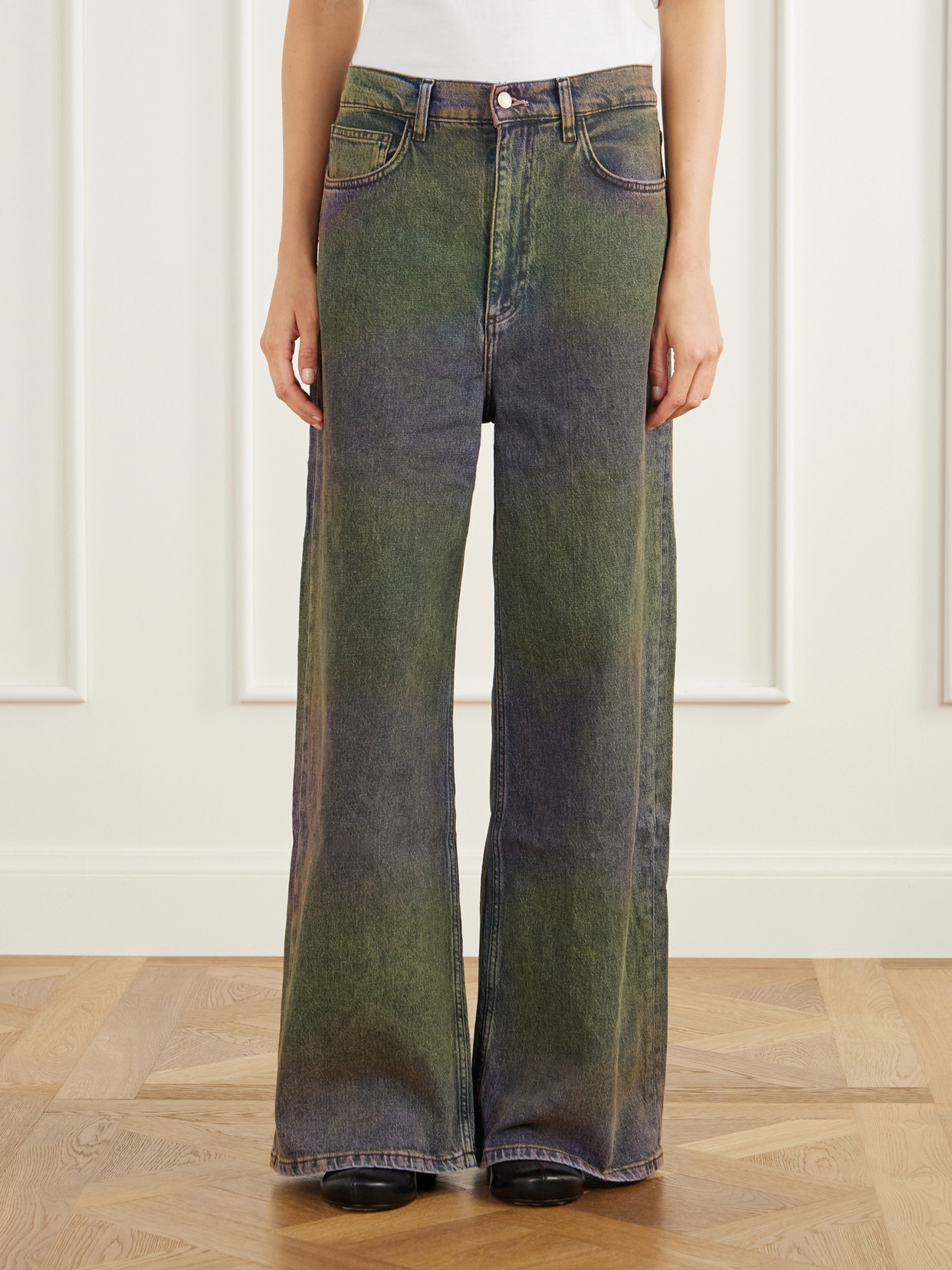 Ombré Mid-Rise Wide- Leg