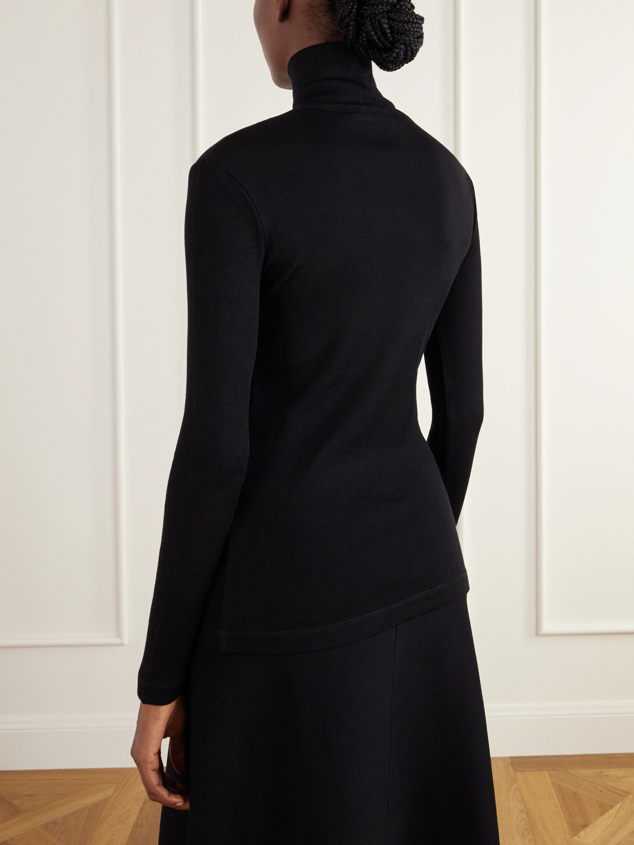 Cono Wool-Jersey Turtleneck Top