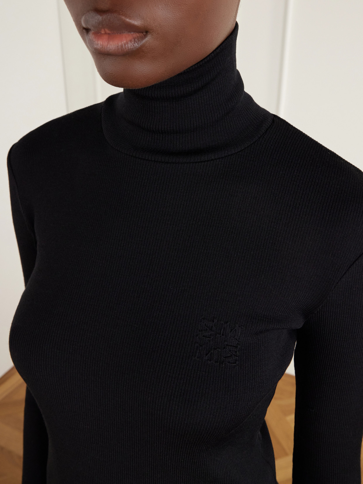 Cono Wool-Jersey Turtleneck Top