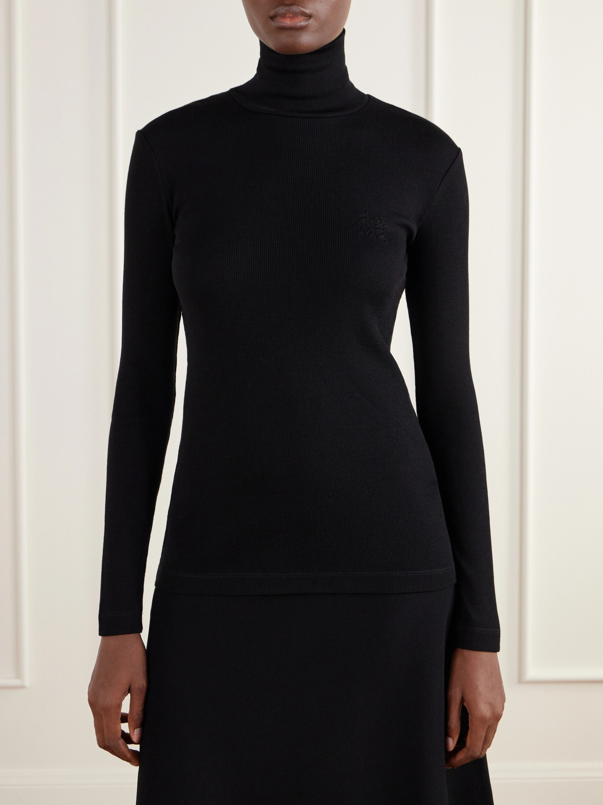 Cono Wool-Jersey Turtleneck Top