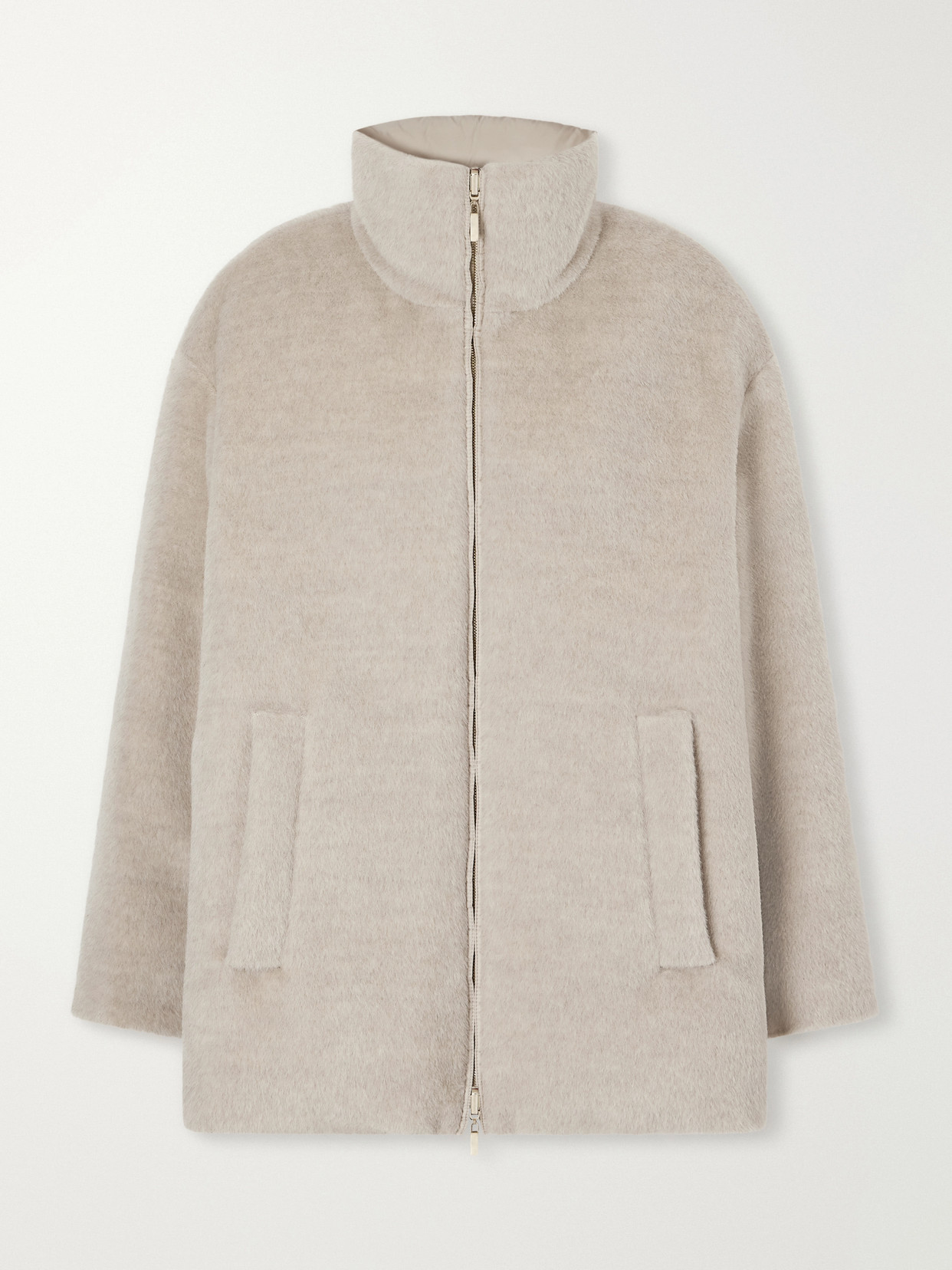 Arancio Reversible Brushed Alpaca And Virgin Wool-Blend And Shell Down Jacket