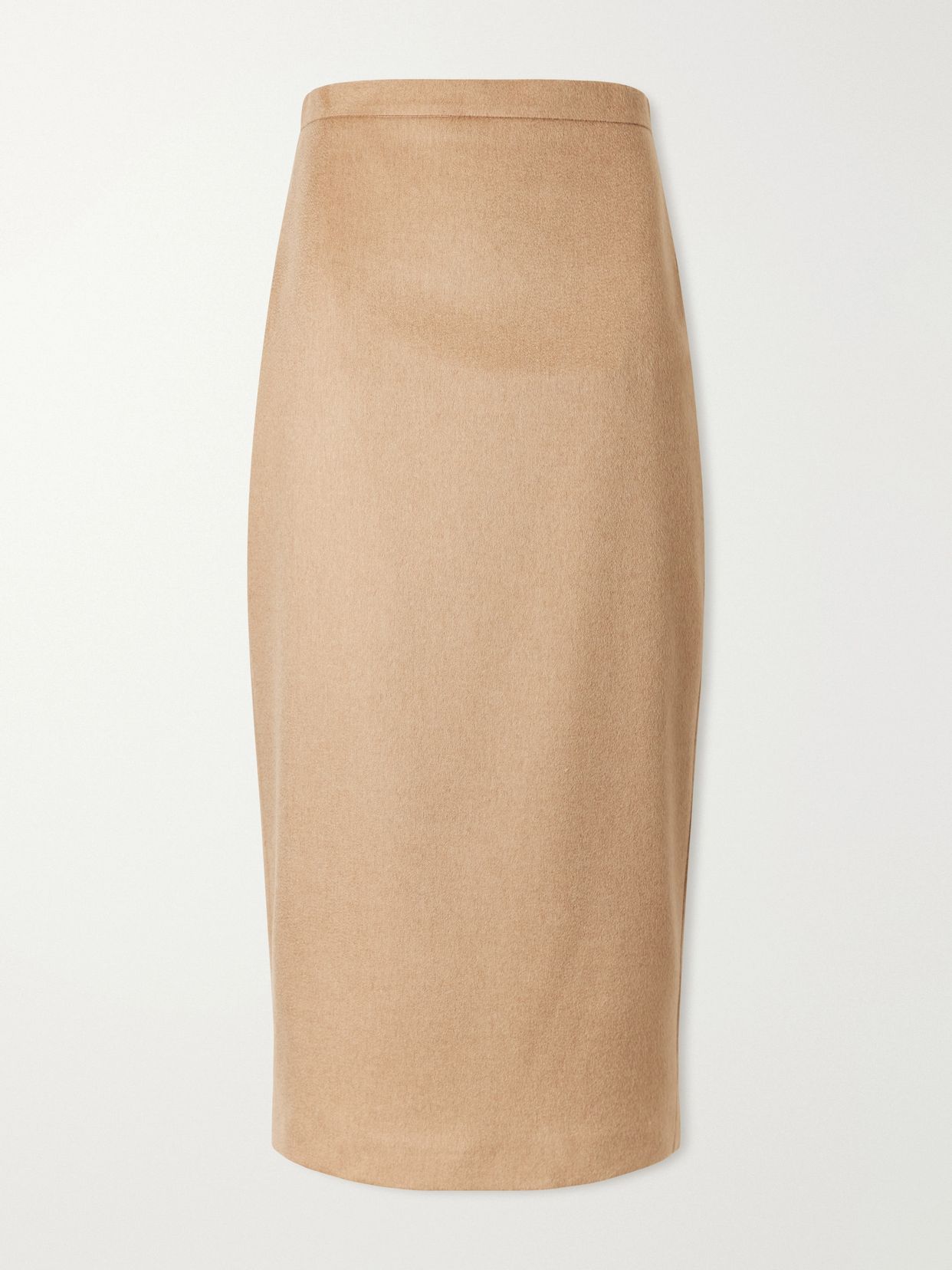 Camel wool midi skirt