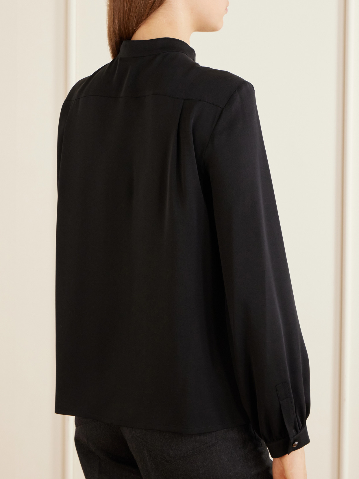 Leccio Bow-Detail Silk-Crepon Blouse