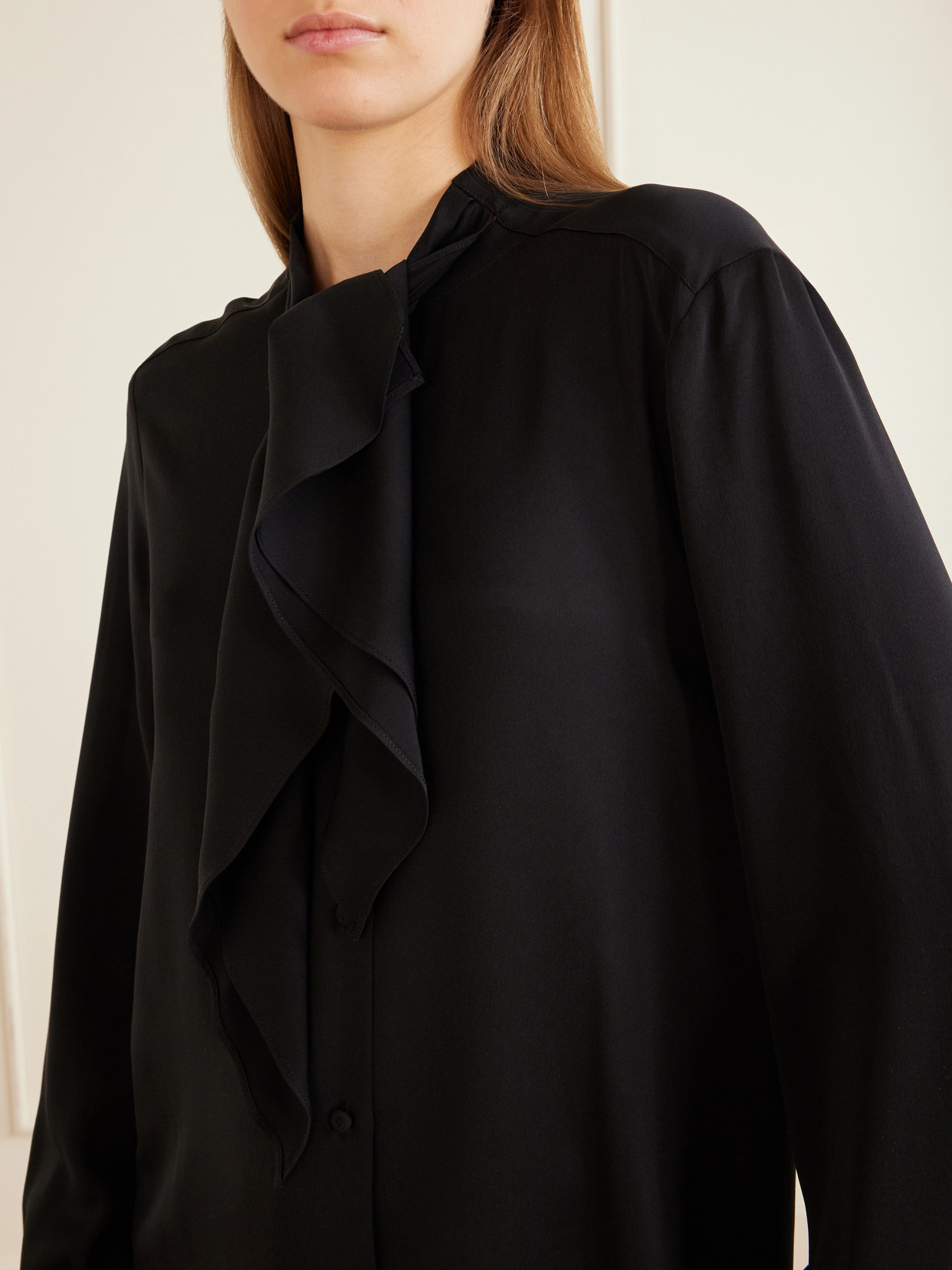 Leccio Bow-Detail Silk-Crepon Blouse