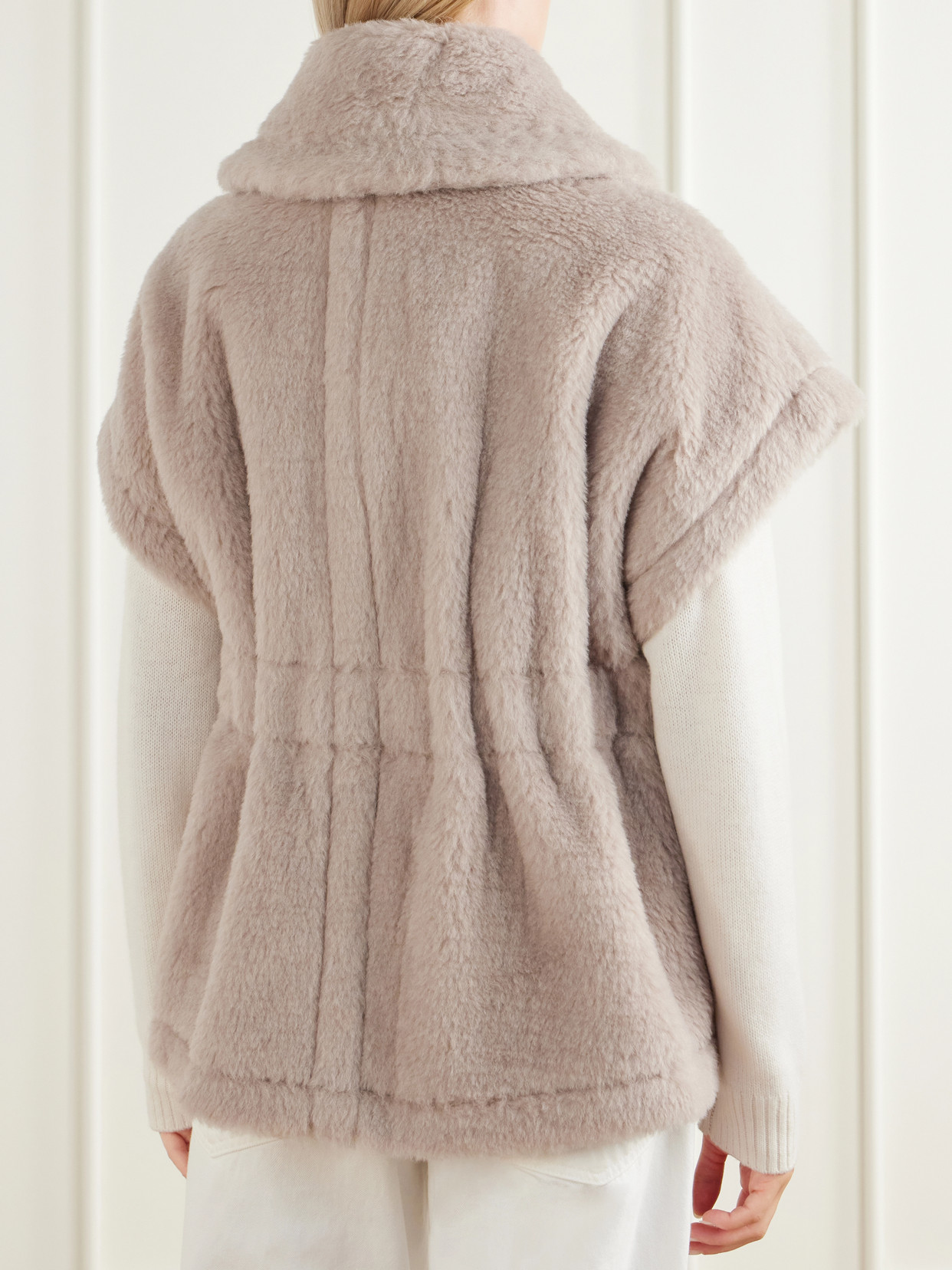 Abavo Buckled Alpaca, Wool And Silk-Blend Fleece Cape