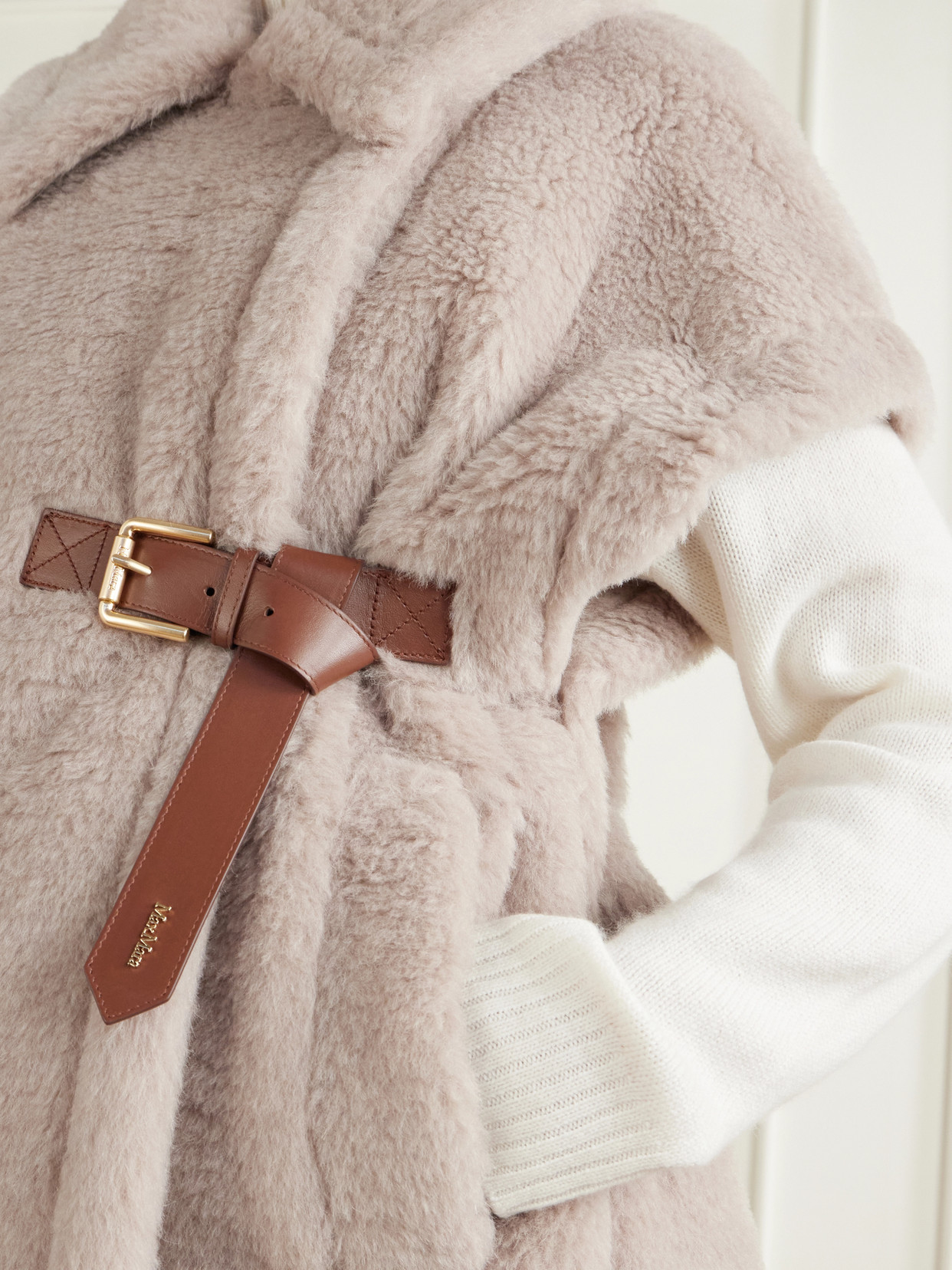 Abavo Buckled Alpaca, Wool And Silk-Blend Fleece Cape