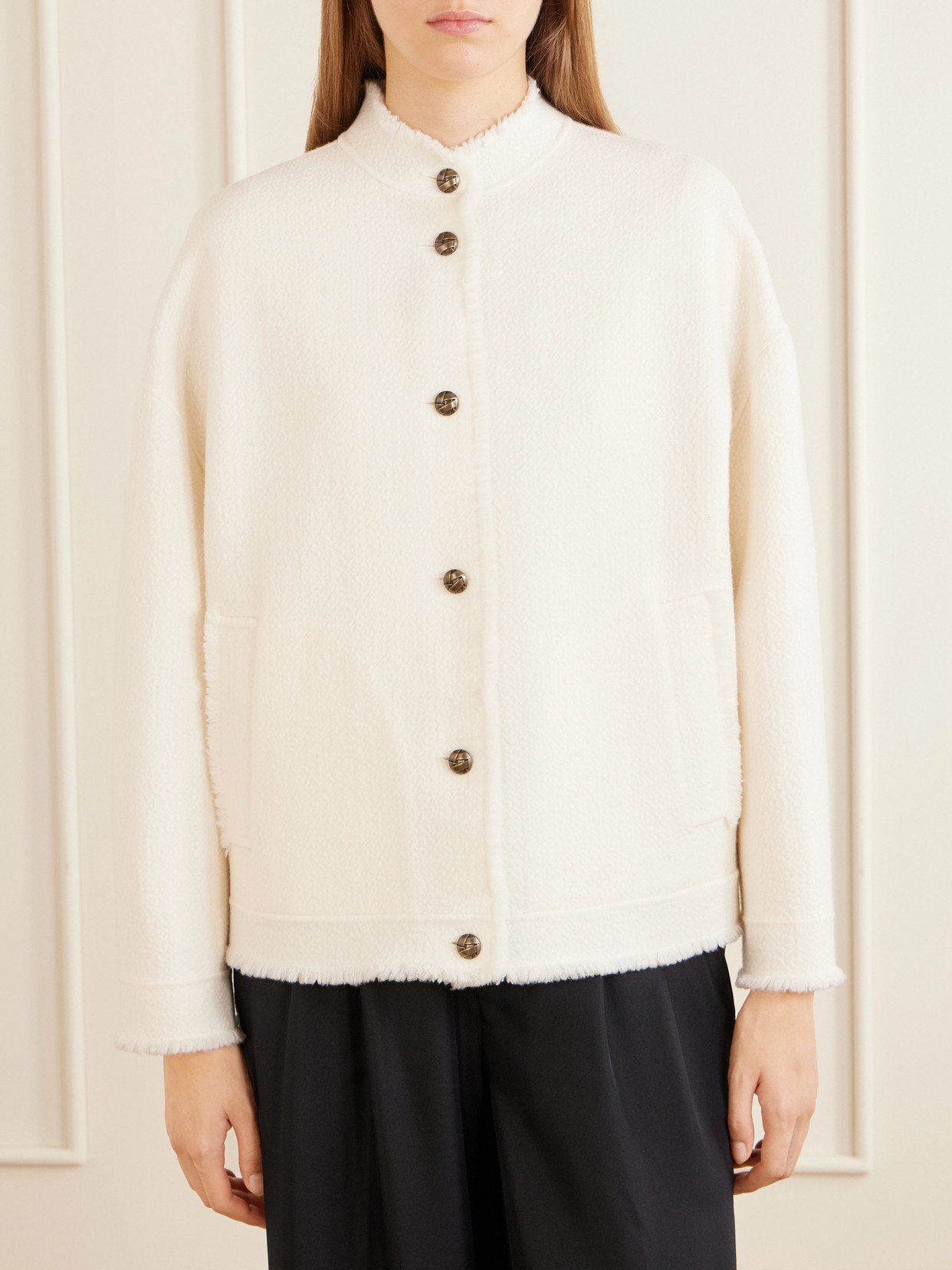Palmizi Fringed Wool-Bouclé Jacket
