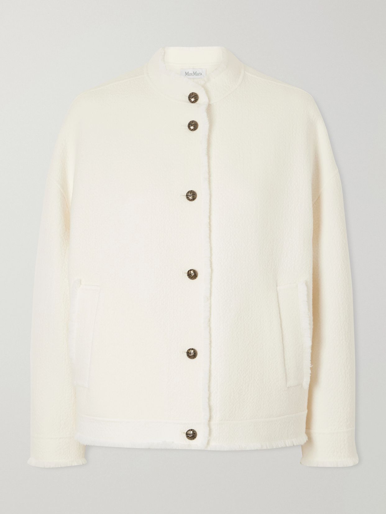 Mxmpalmizi fringed wool-bouclé jacket