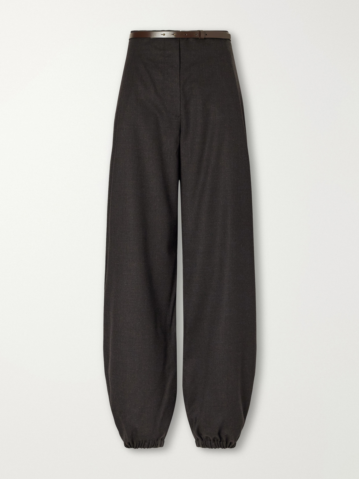 Max Mara Pergola Wool-blend Tapered Pants In Brown