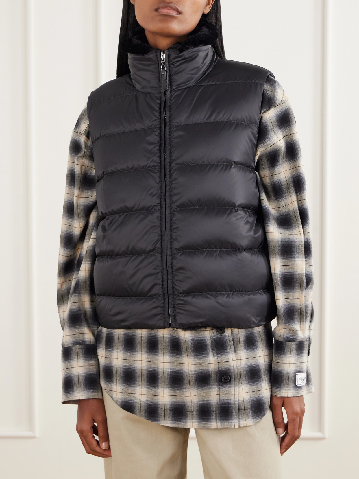 Canditi Reversible Quilted Shell And Plush Down Gilet