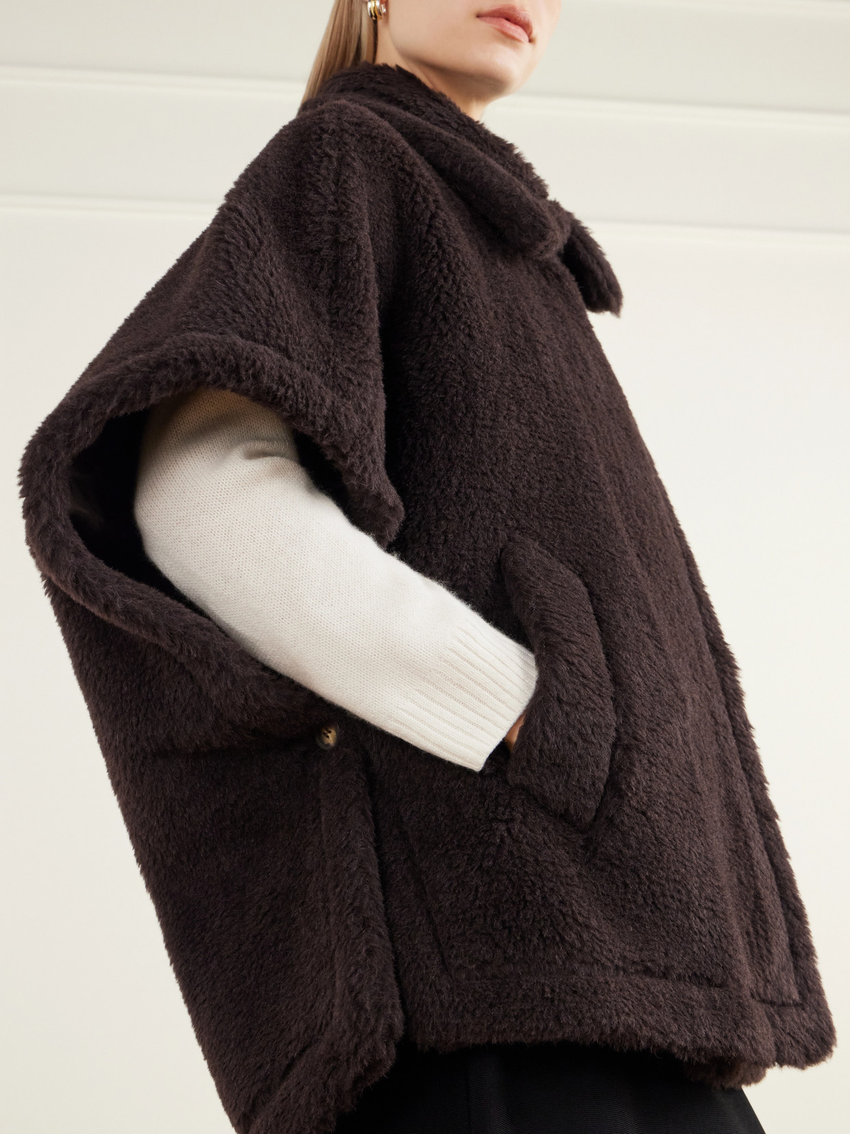 Tebe Alpaca, Wool And Silk-Blend Fleece Cape