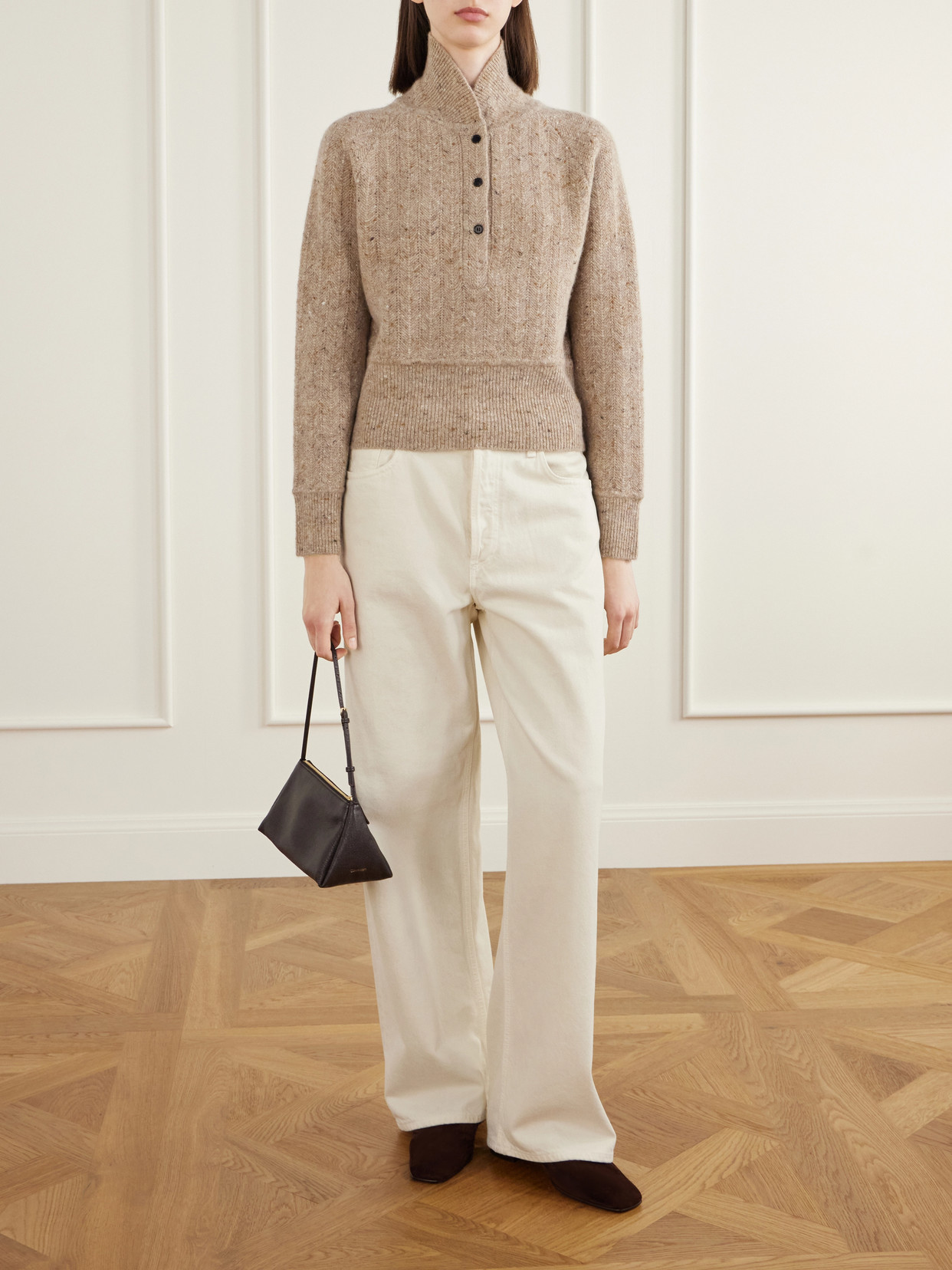 Cropped Wool And Cashmere-Blend Turtleneck Sweater