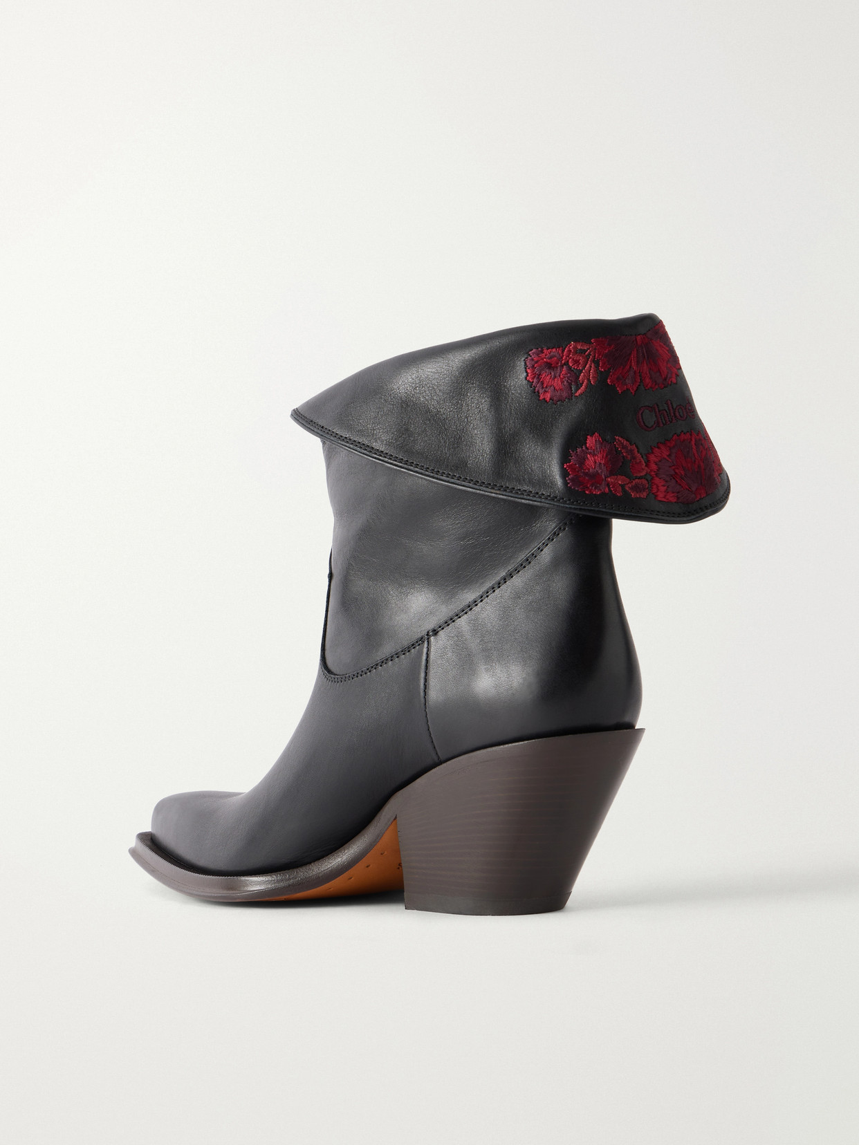 Chloé - Azelan Floral-Embroidered Ankle Boots