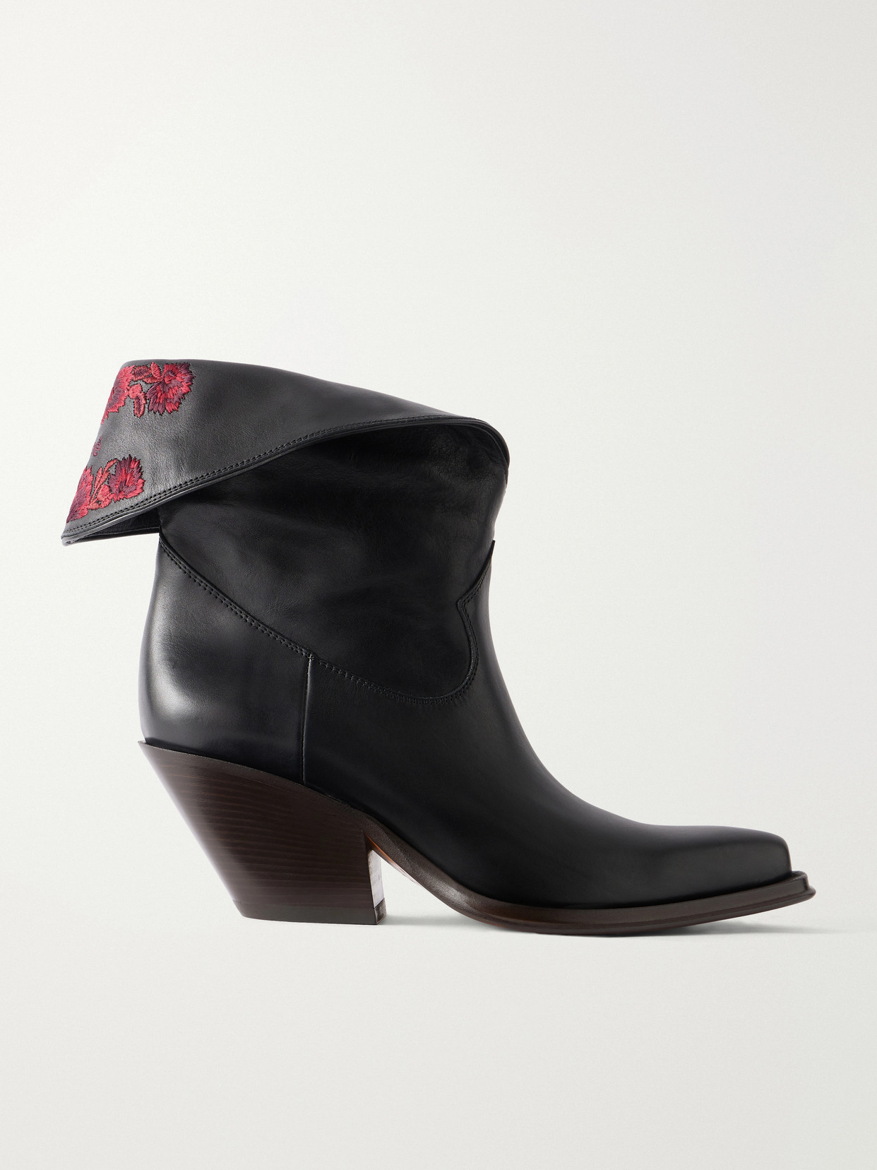 Chloé - Azelan Floral-Embroidered Ankle Boots