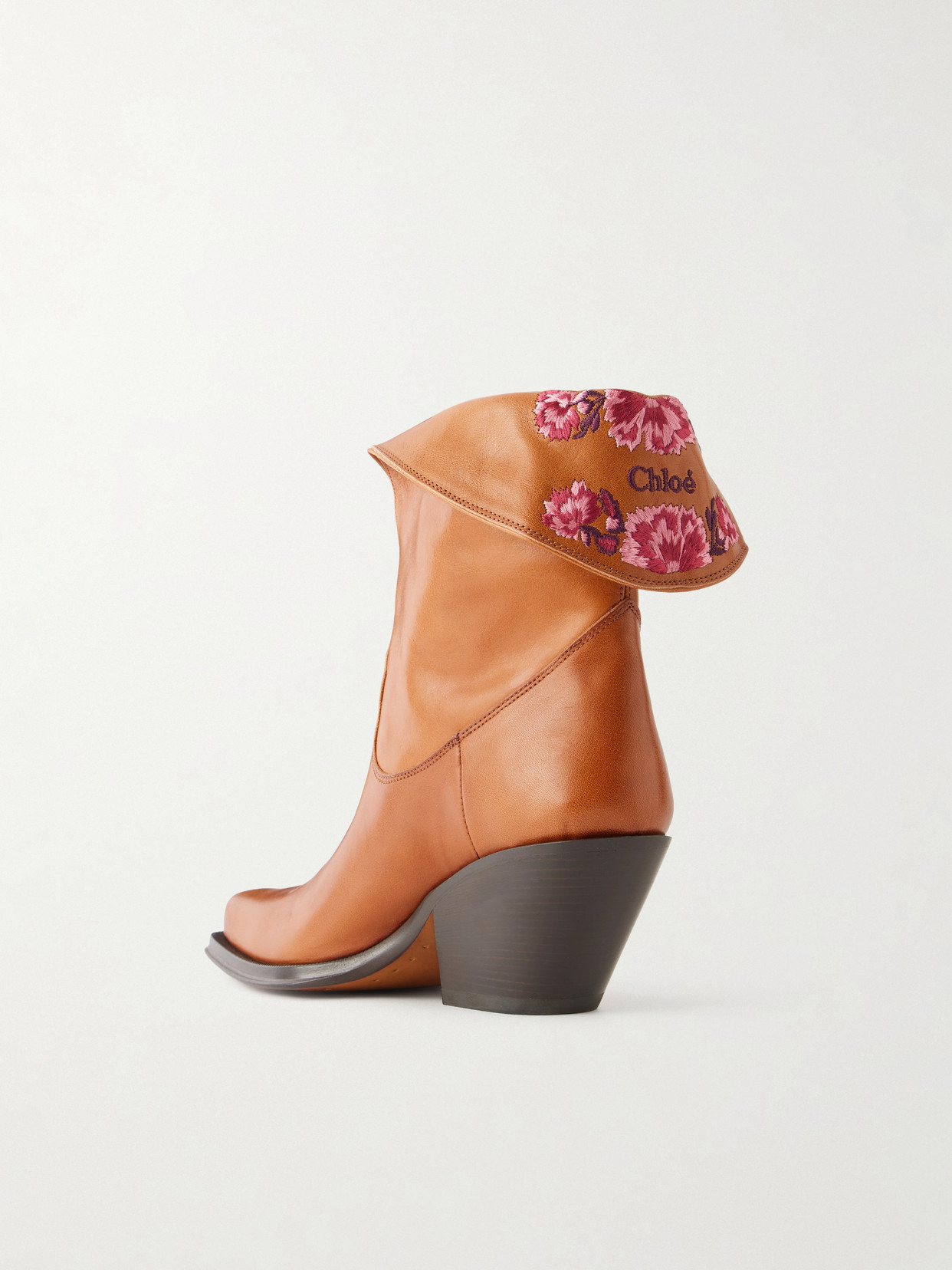 Chloé - Azelan Floral-Embroidered Ankle Boots