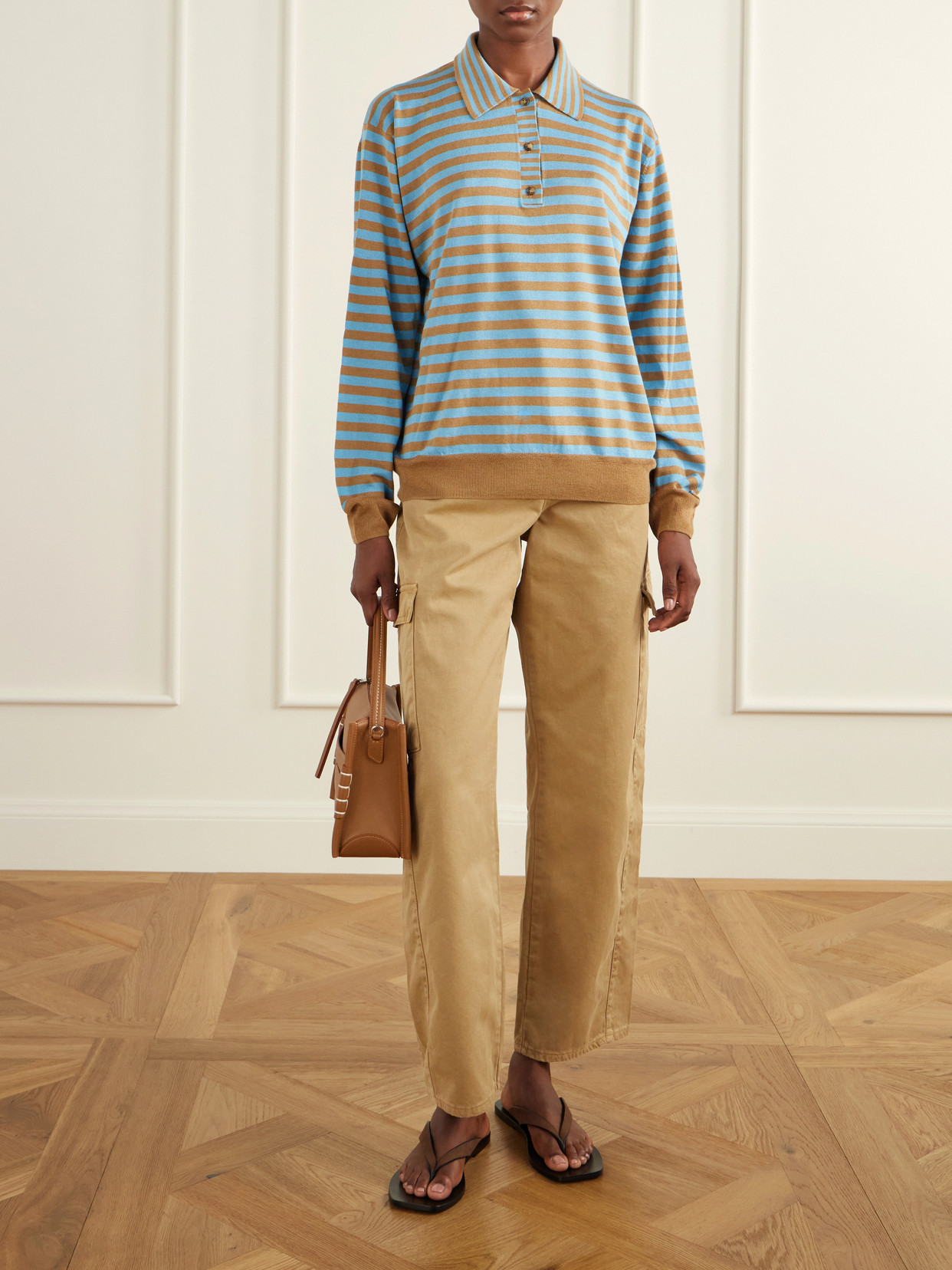 Ben Striped Silk, Wool And Cashmere-Blend Polo Sweater