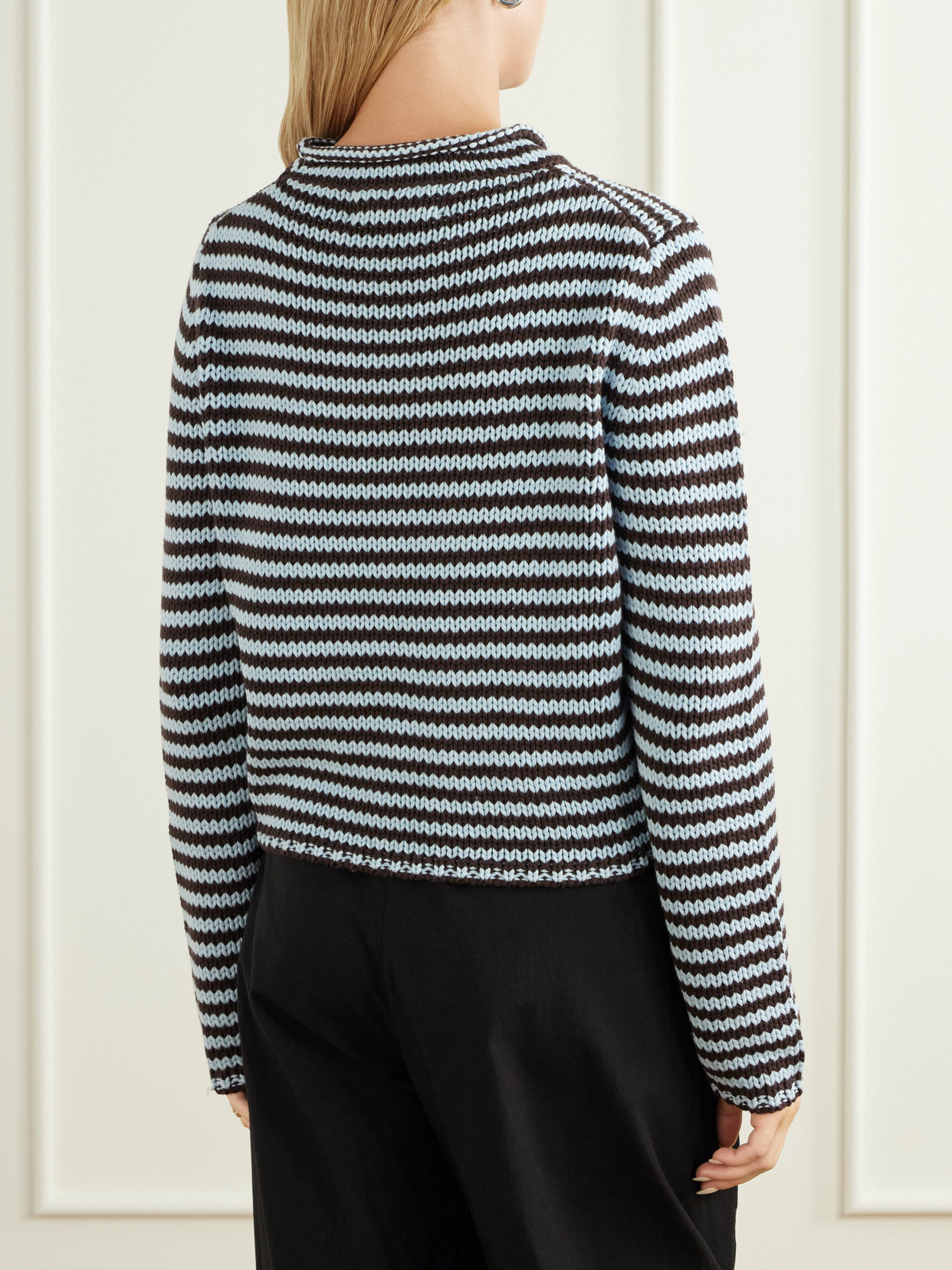Mini Marina Cropped Striped Cotton Sweater