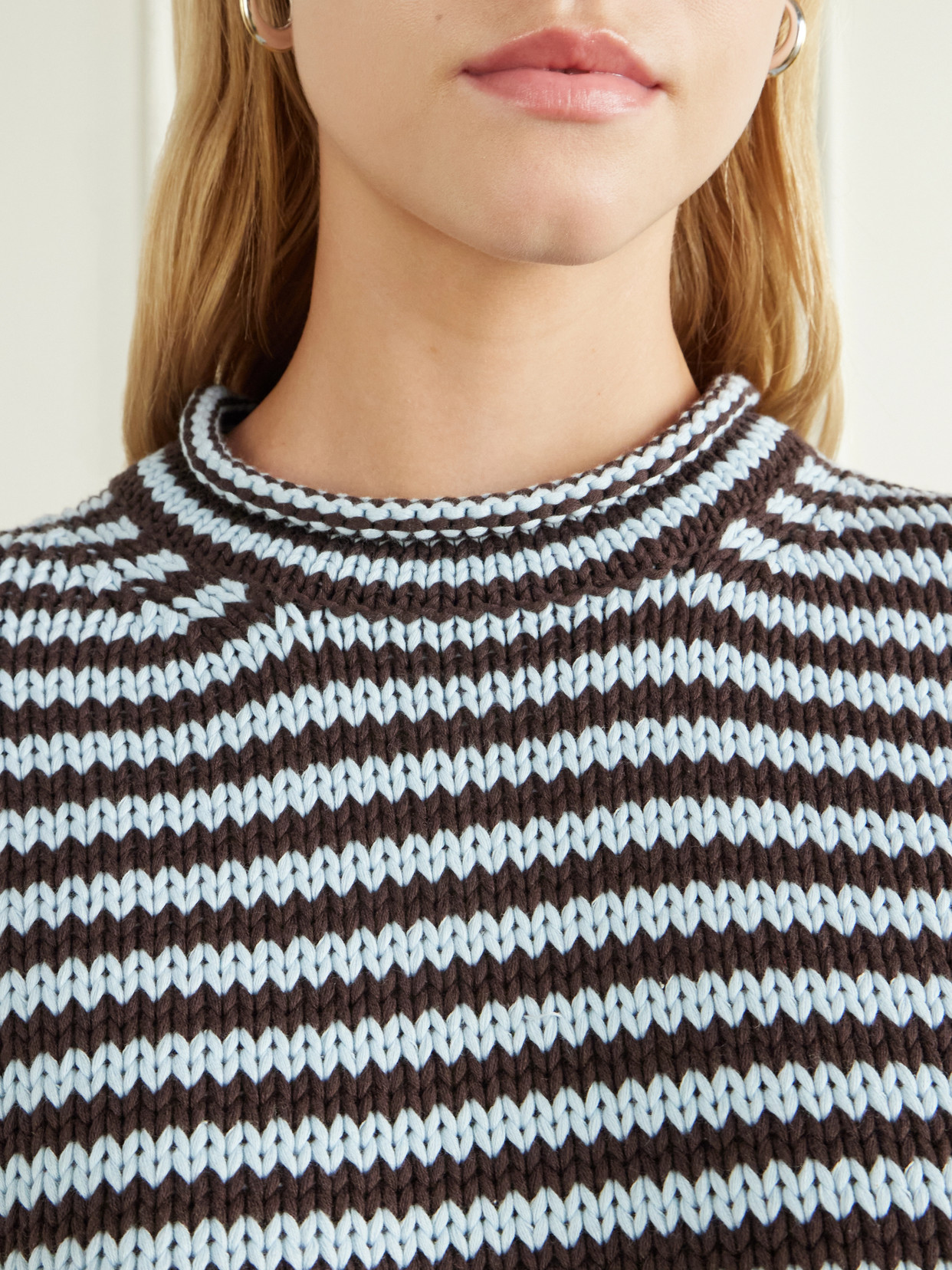 Mini Marina Cropped Striped Cotton Sweater