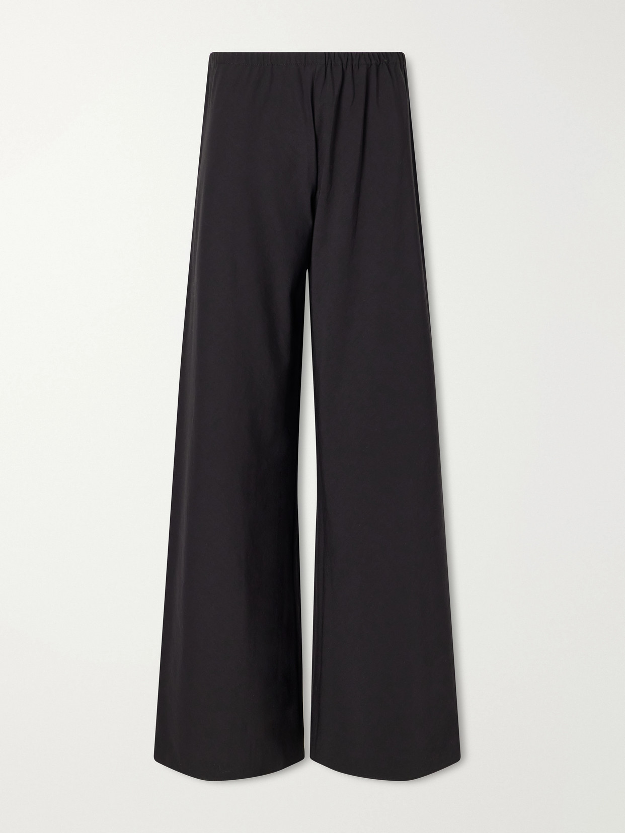La Ligne Colby Cotton-poplin Wide-leg Pants In Black
