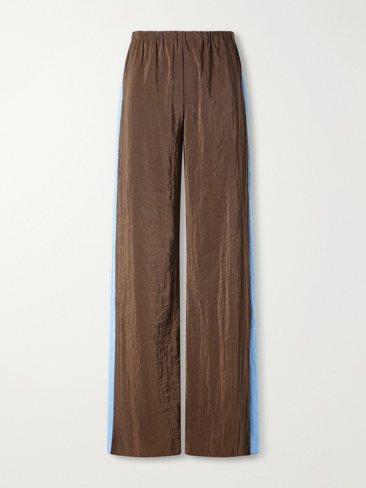 La Ligne Colby Striped Recycled Crinkled-shell Wide-leg Pants In Multi