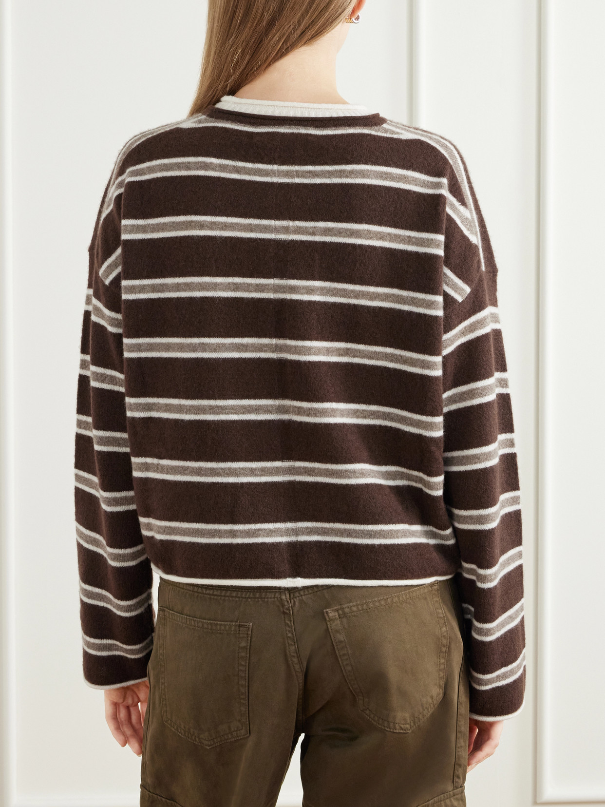 Dominick Striped Cashmere And Silk-Blend Sweater