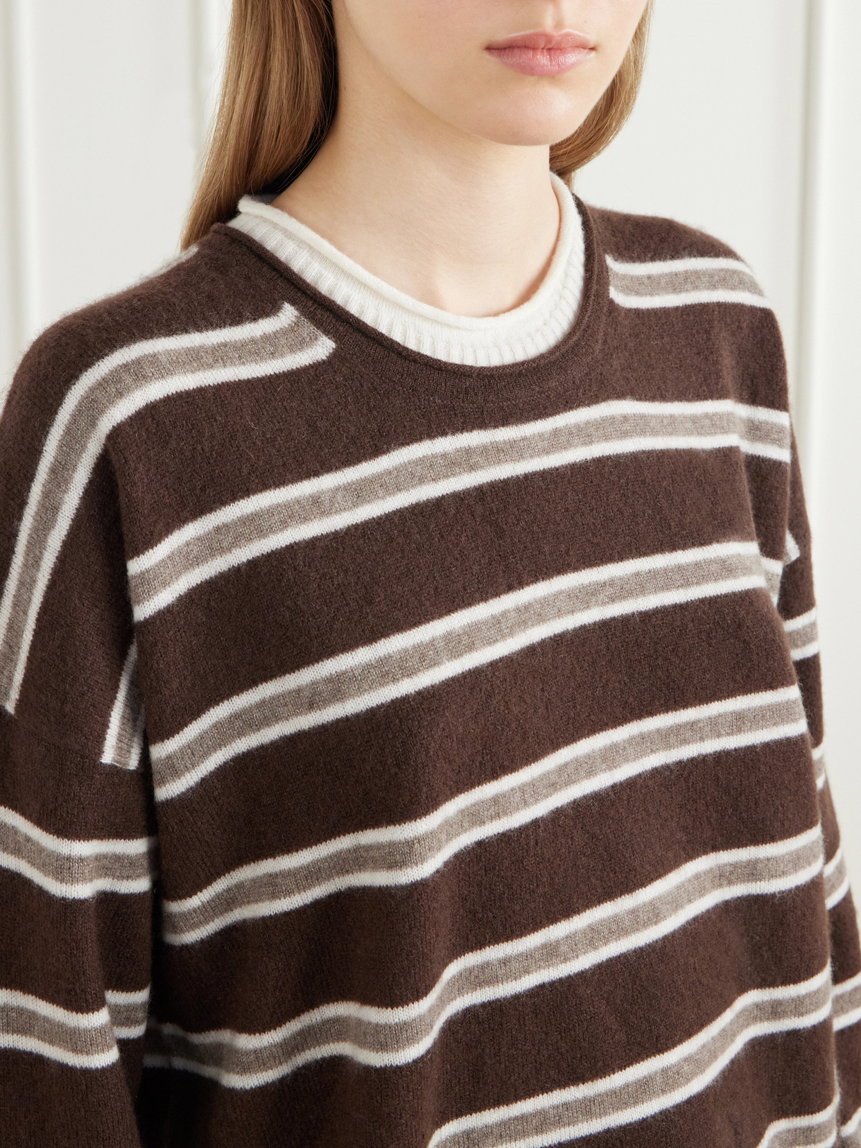Dominick Striped Cashmere And Silk-Blend Sweater