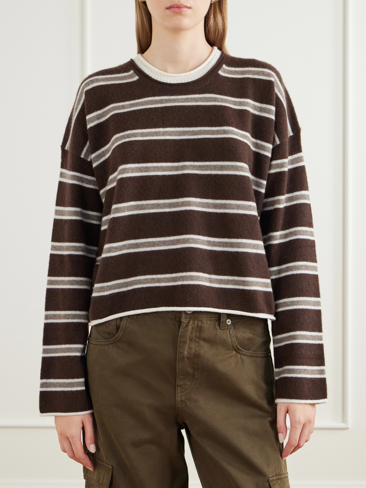Dominick Striped Cashmere And Silk-Blend Sweater