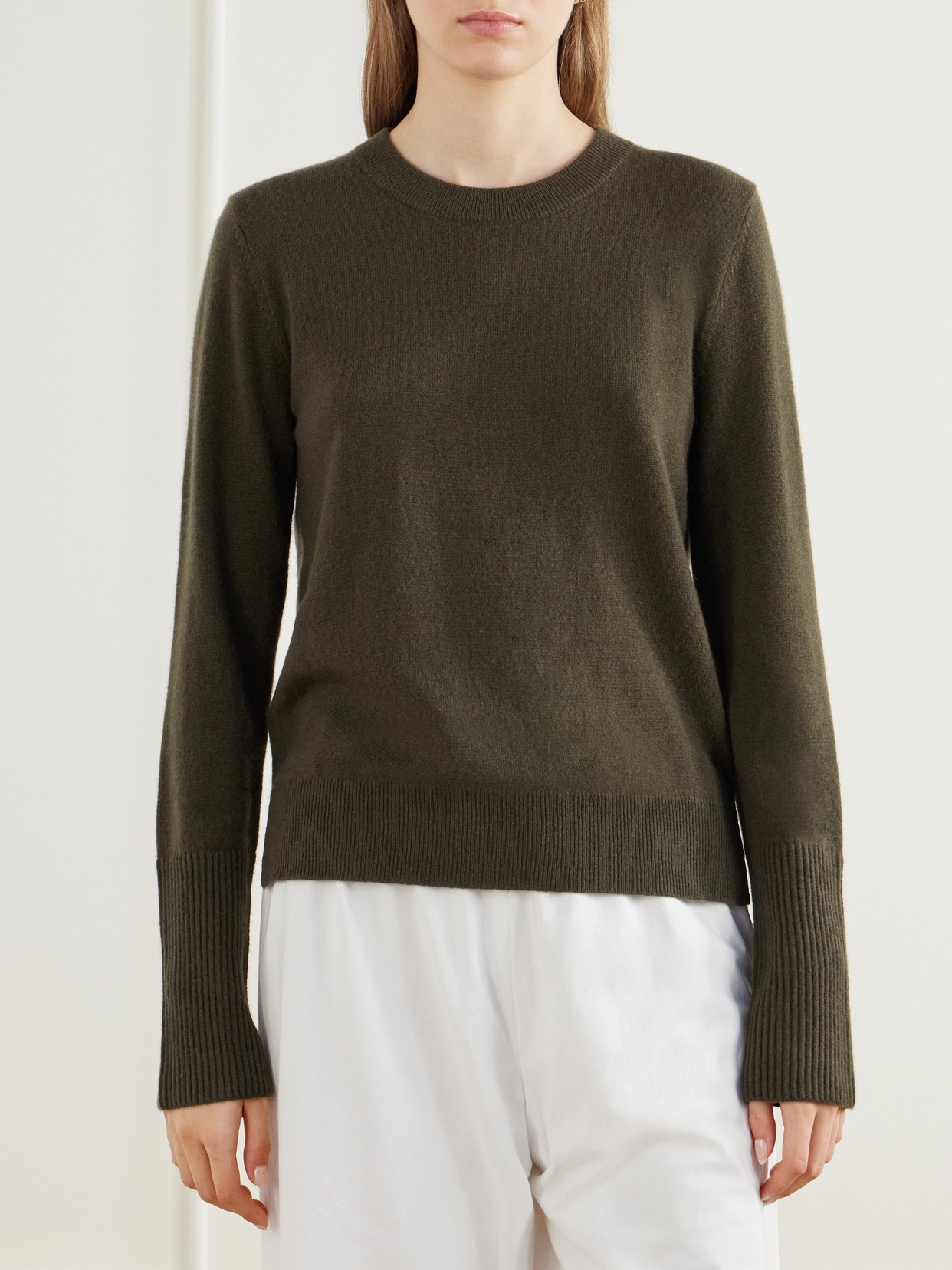 Solid Lean Lines Cashmere Sweater