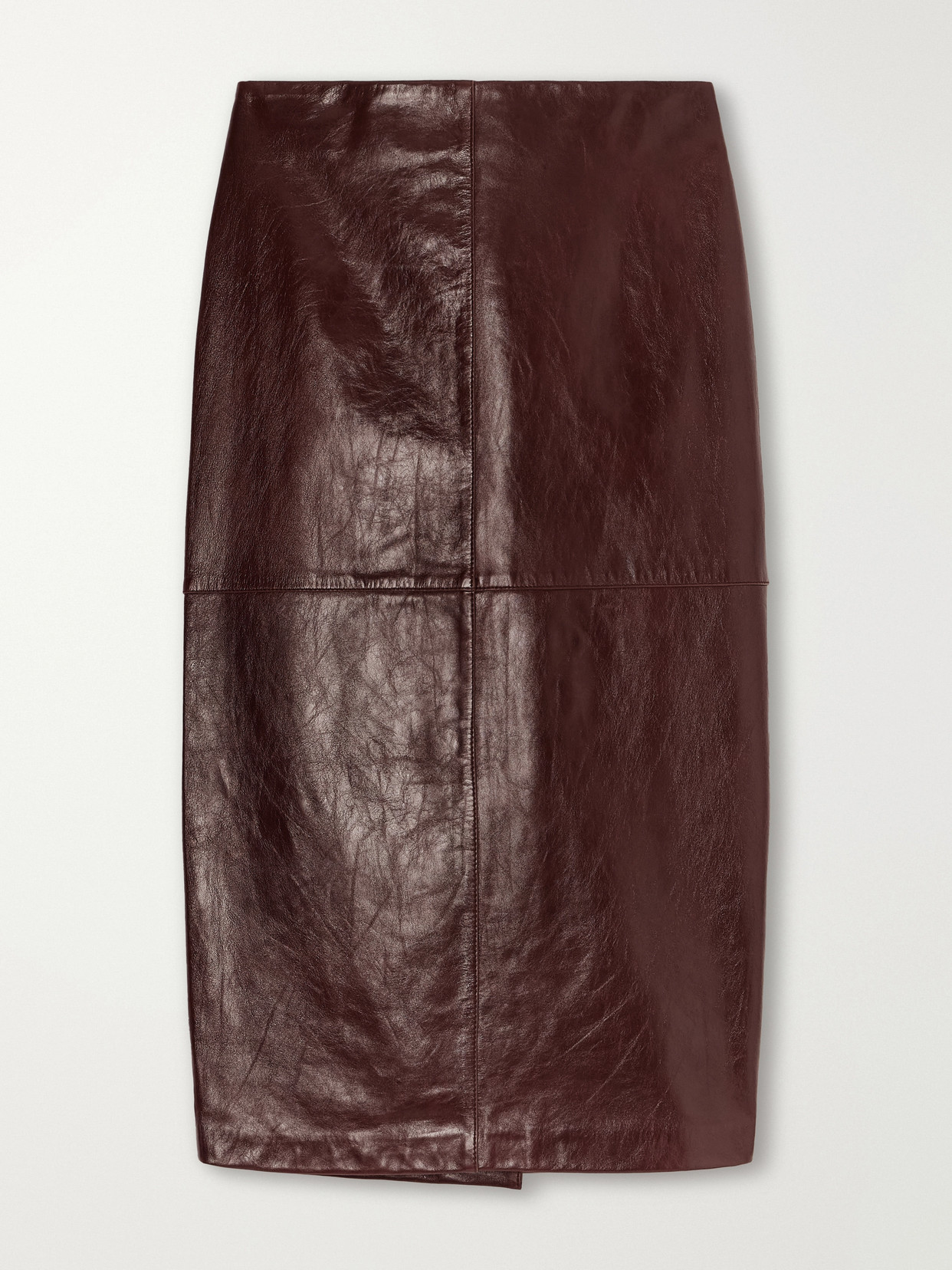 Lappole Paneled Glossed-Leather Midi