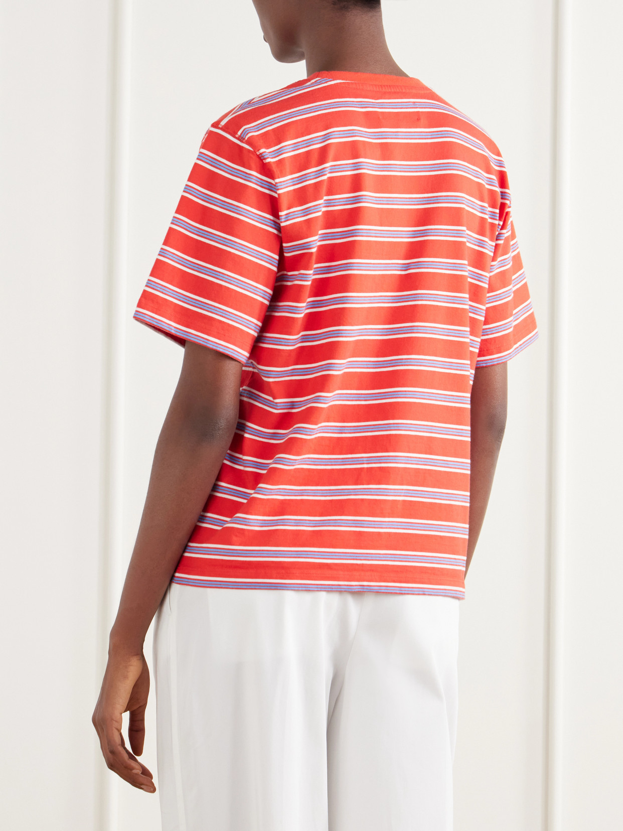 Boyfriend Striped Cotton-Jersey T-Shirt
