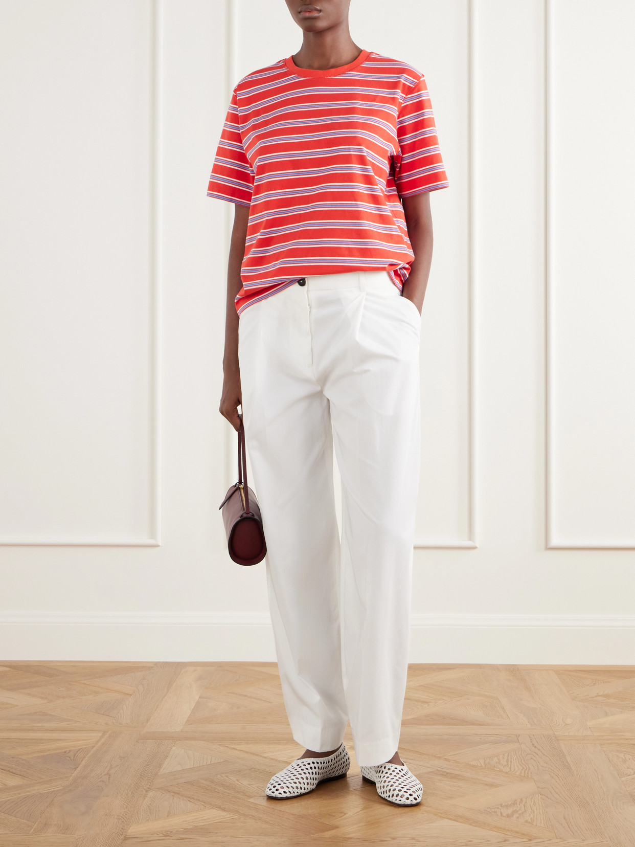 Boyfriend Striped Cotton-Jersey T-Shirt