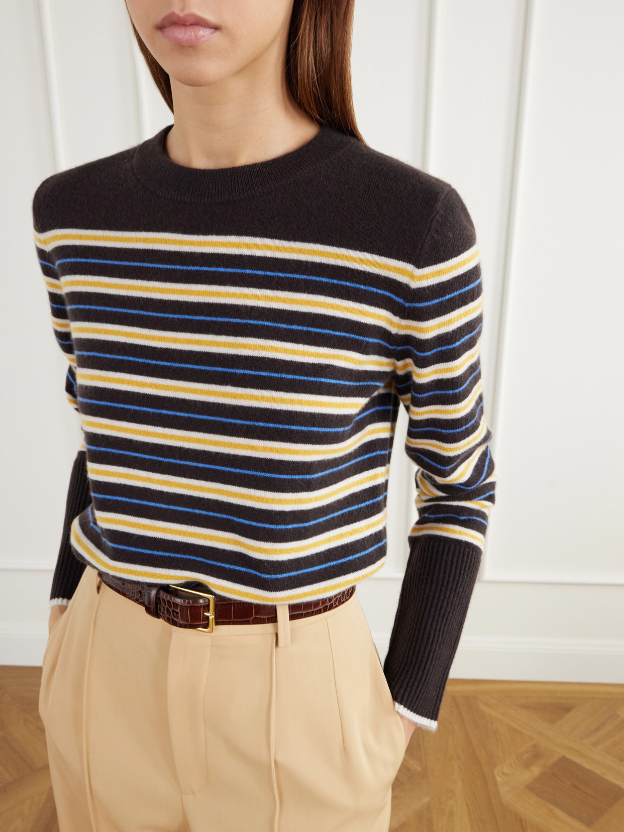 Lean Lines Striped Cashmere Sweater