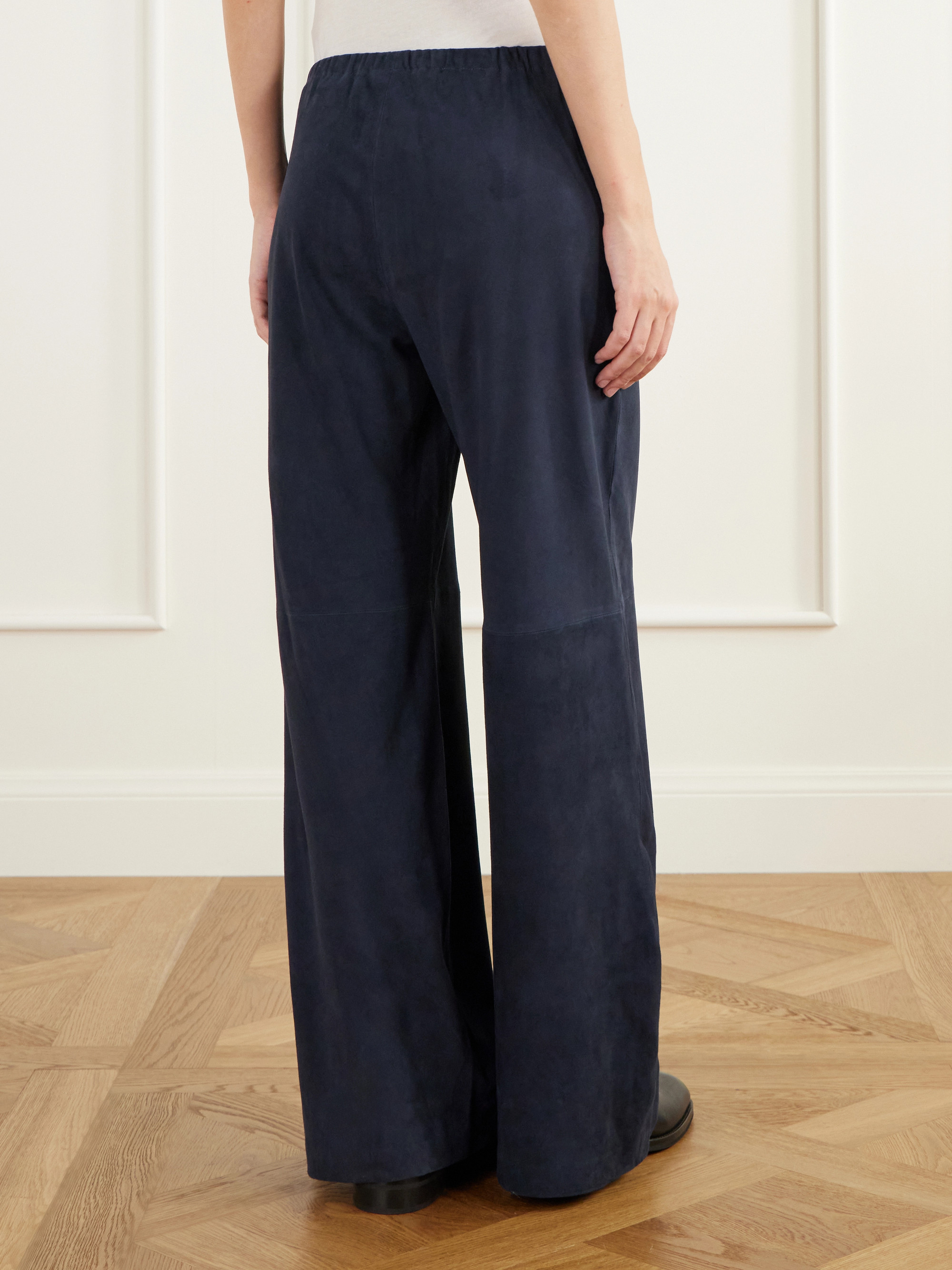 La Ligne Colby paneled suede wide-leg pants