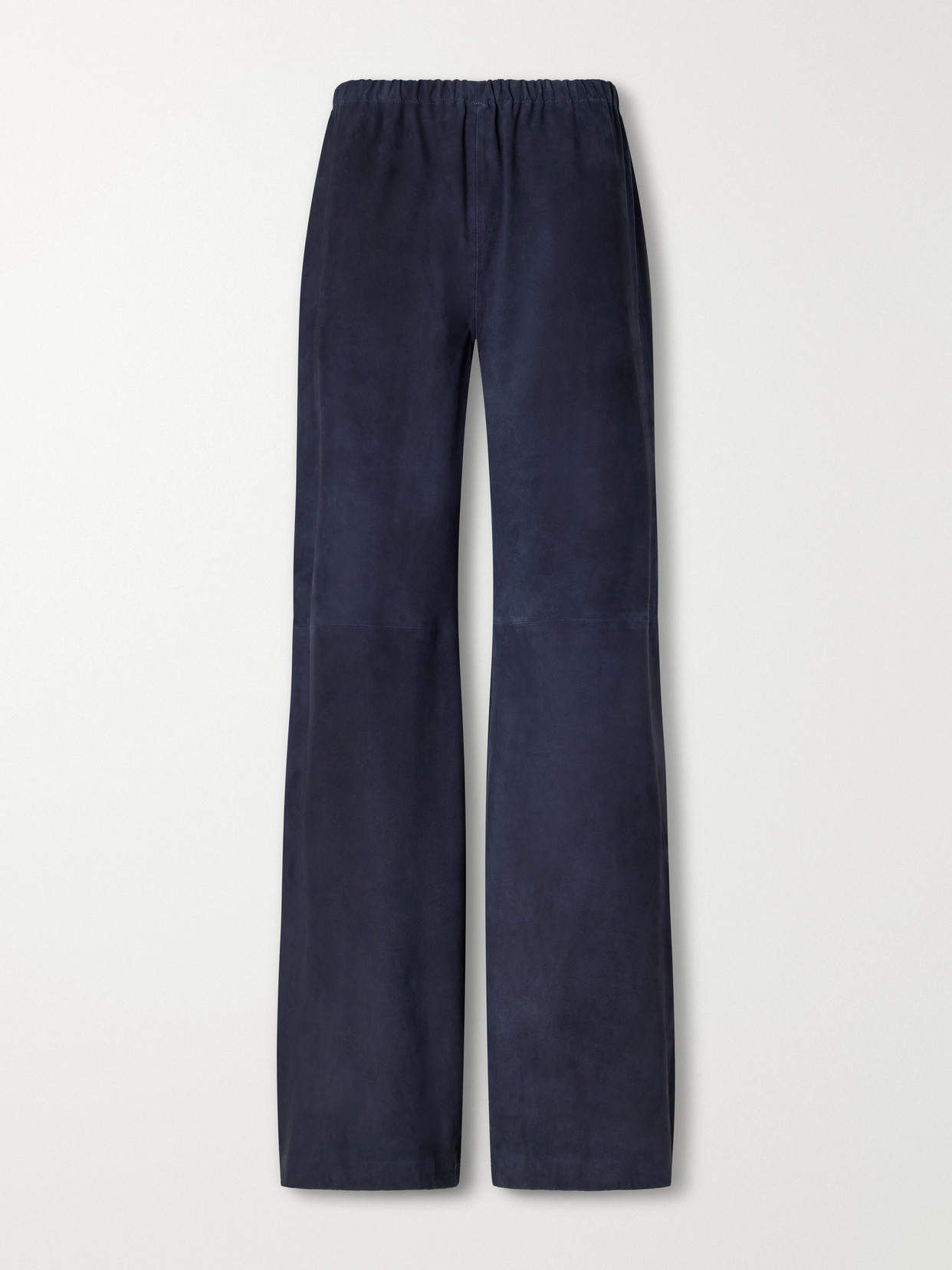 La Ligne Colby Paneled Suede Wide-leg Pants In Blue