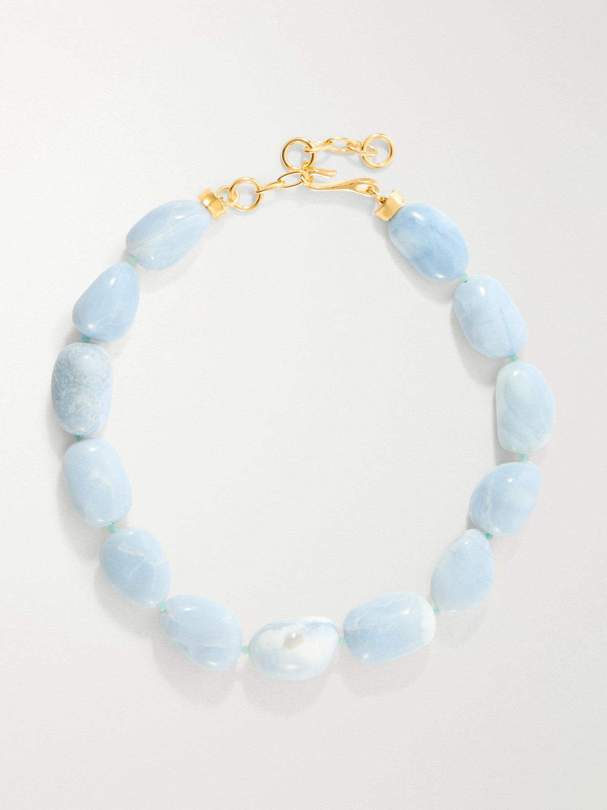 Lizzie Fortunato Sea And Sky Gold-plated Amazonite And Opal Necklace In Blue