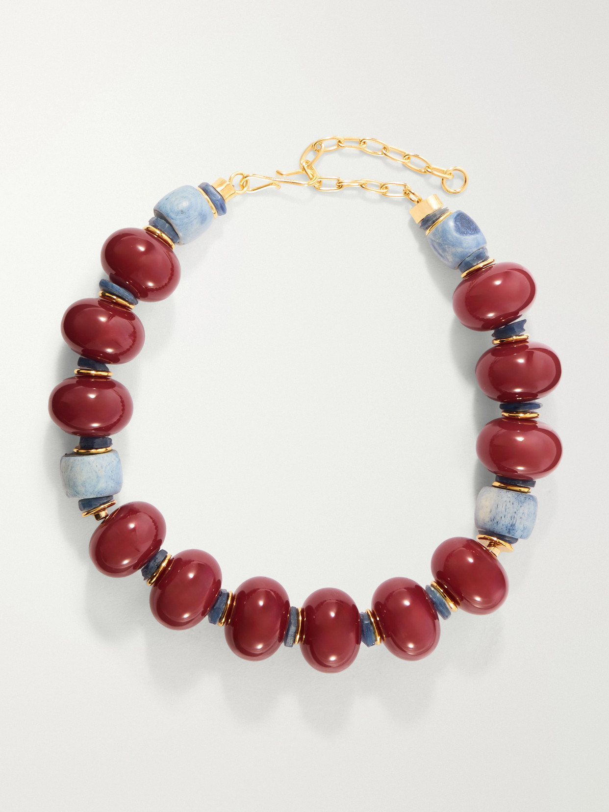 Lizzie Fortunato Cosmos Gold-plated Bone And Kyanite Necklace In Multi