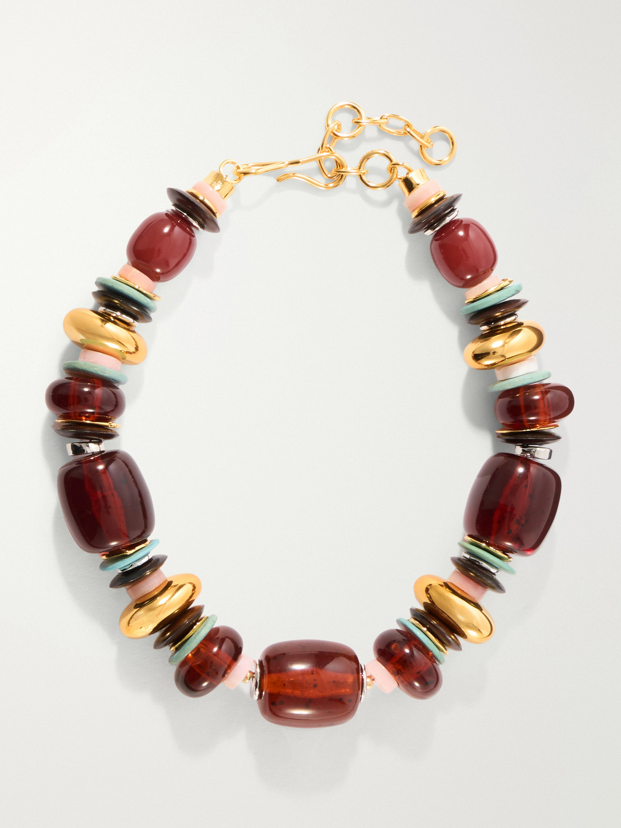 Lizzie Fortunato Carmine Gold-tone Beaded Necklace In Multi