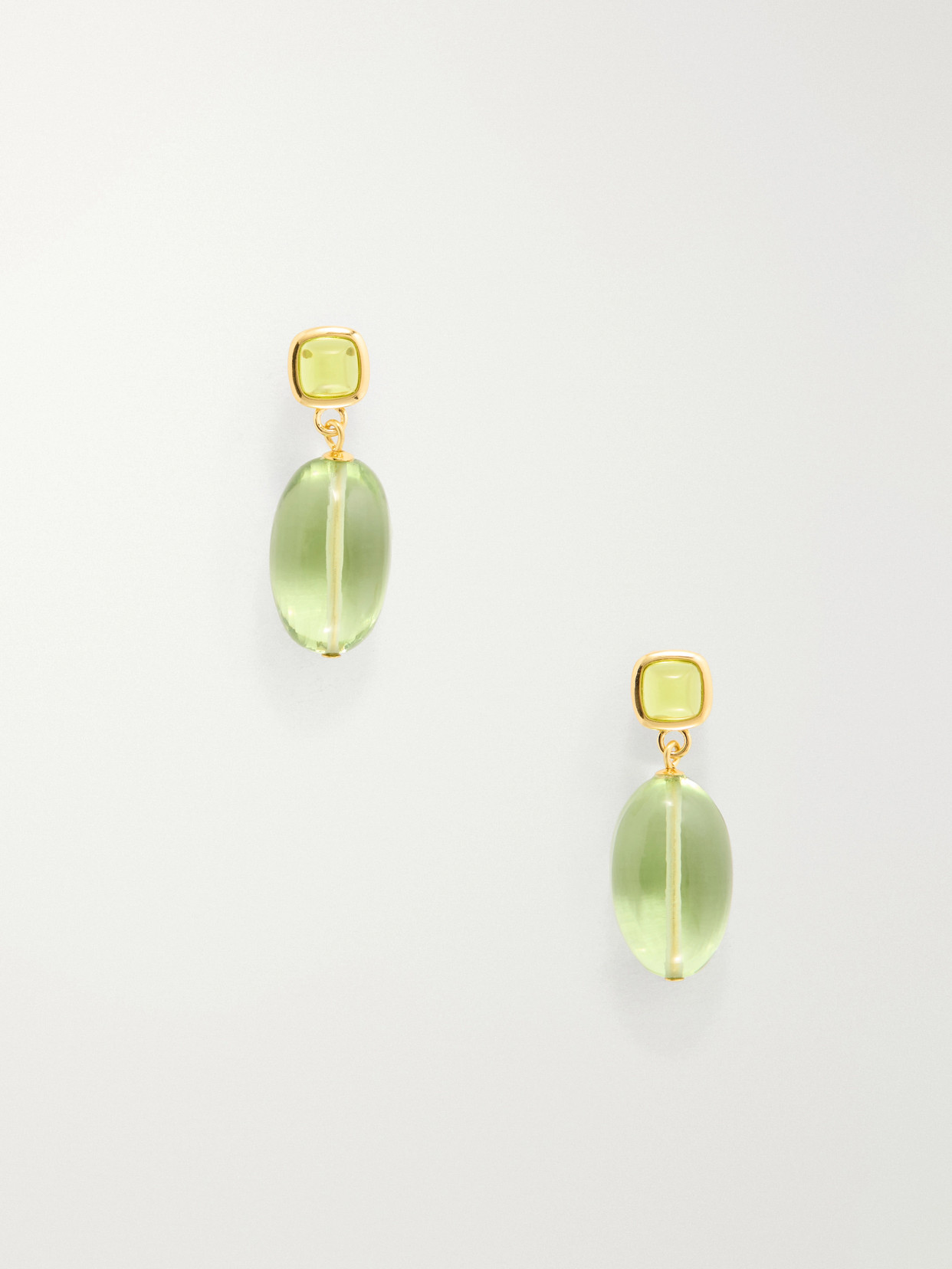 Lizzie Fortunato Verdant Gold-plated Glass And Quartz Earrings In Green