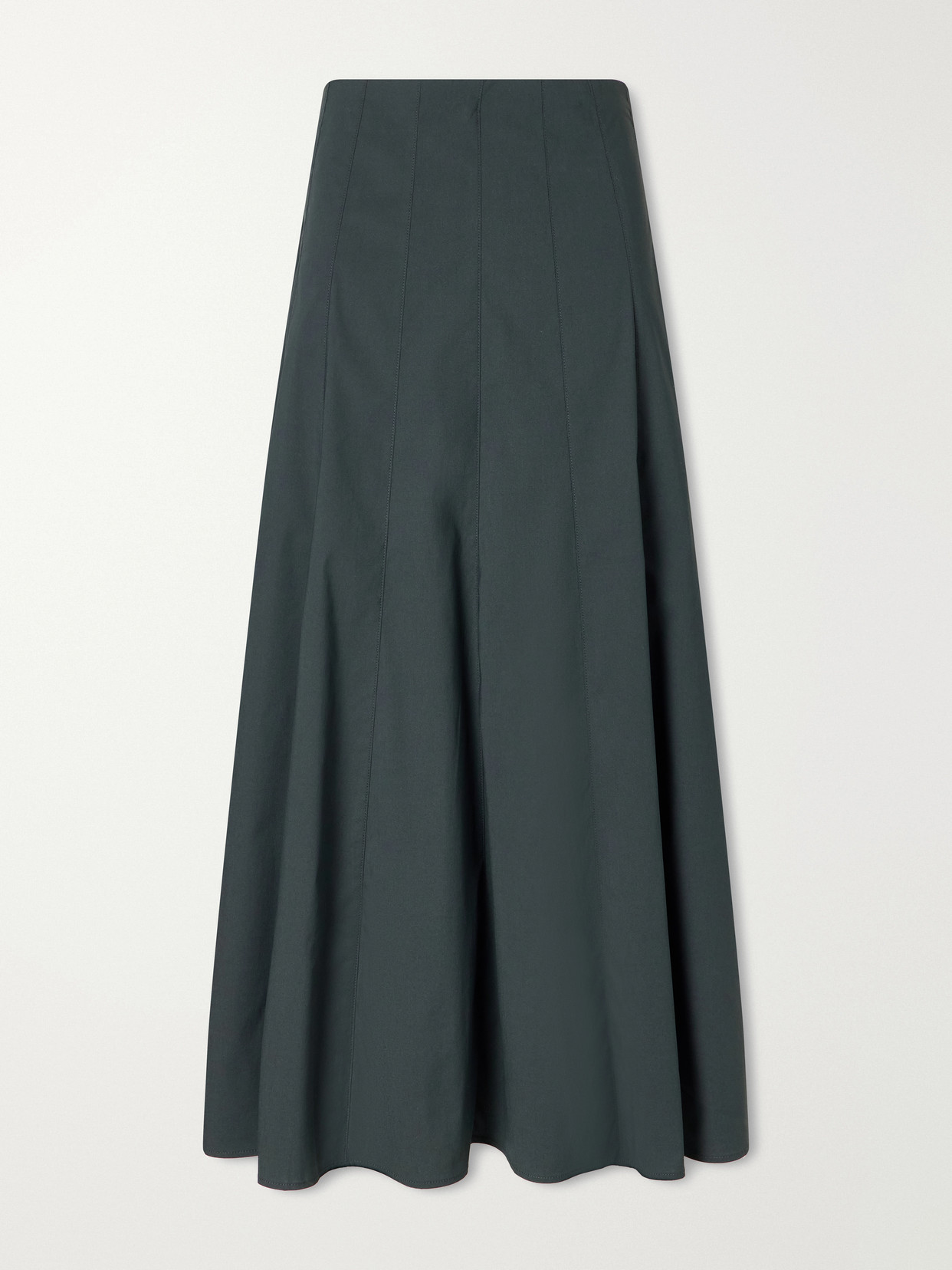 Proenza Schouler White Label Heidi Stretch Cotton-blend Midi Skirt In Green
