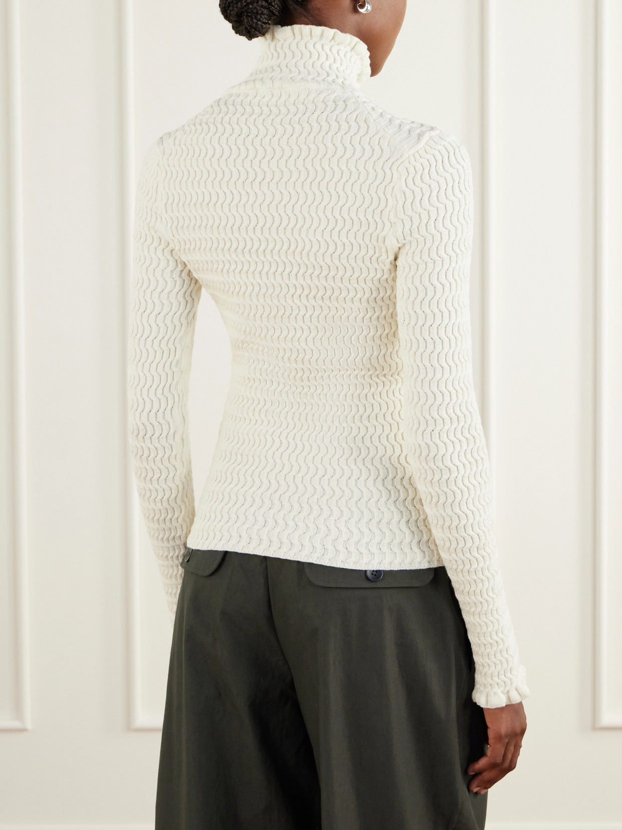 White Label - Juniper Turtleneck Cable-Knit Cotton-Blend Sweater
