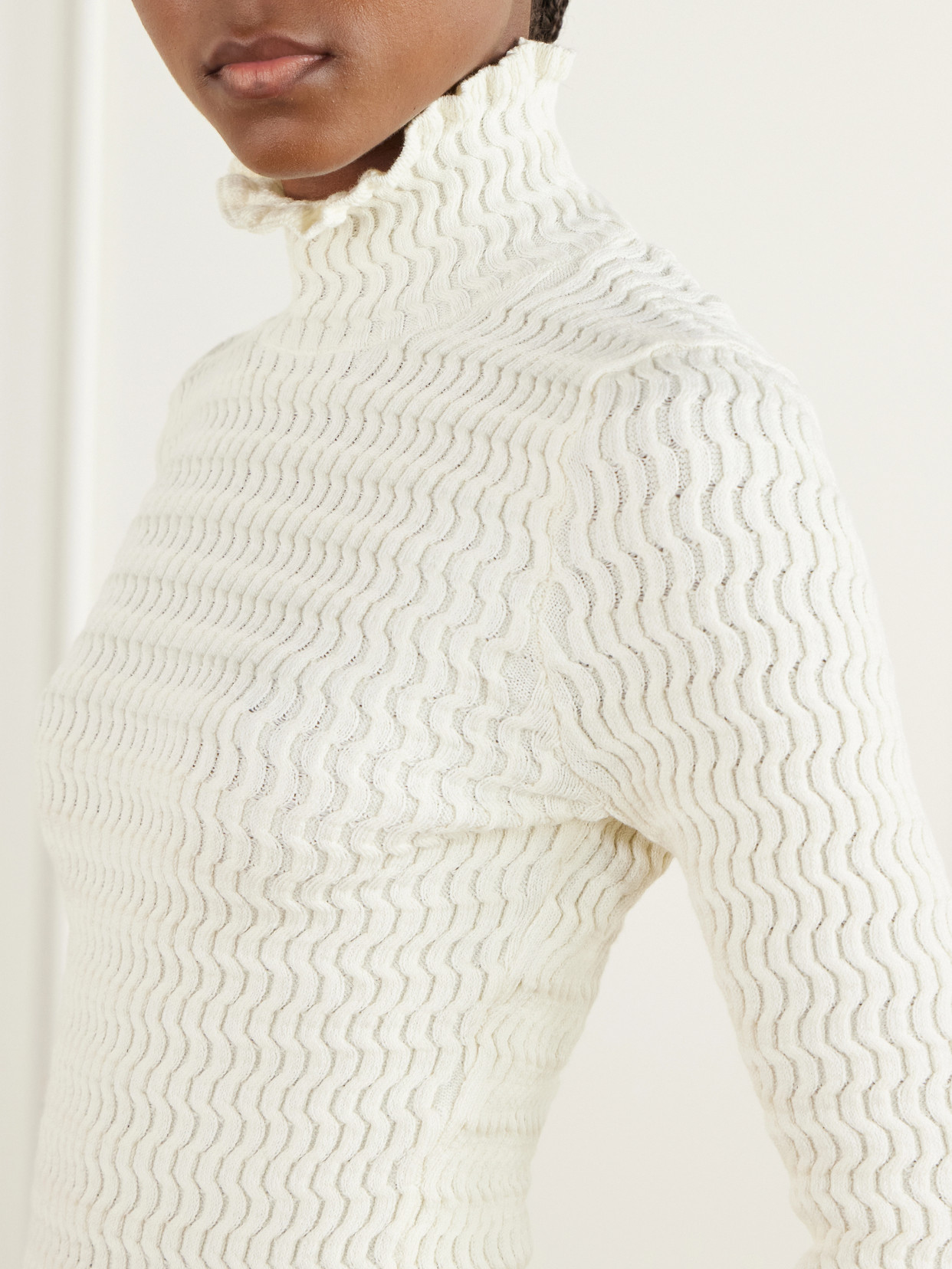 White Label - Juniper Turtleneck Cable-Knit Cotton-Blend Sweater